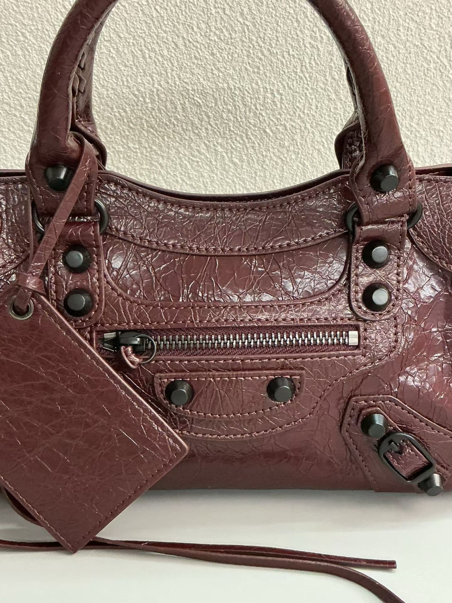 Balenciaga Le City Moto Bag 小号 小号酒红色 50025
