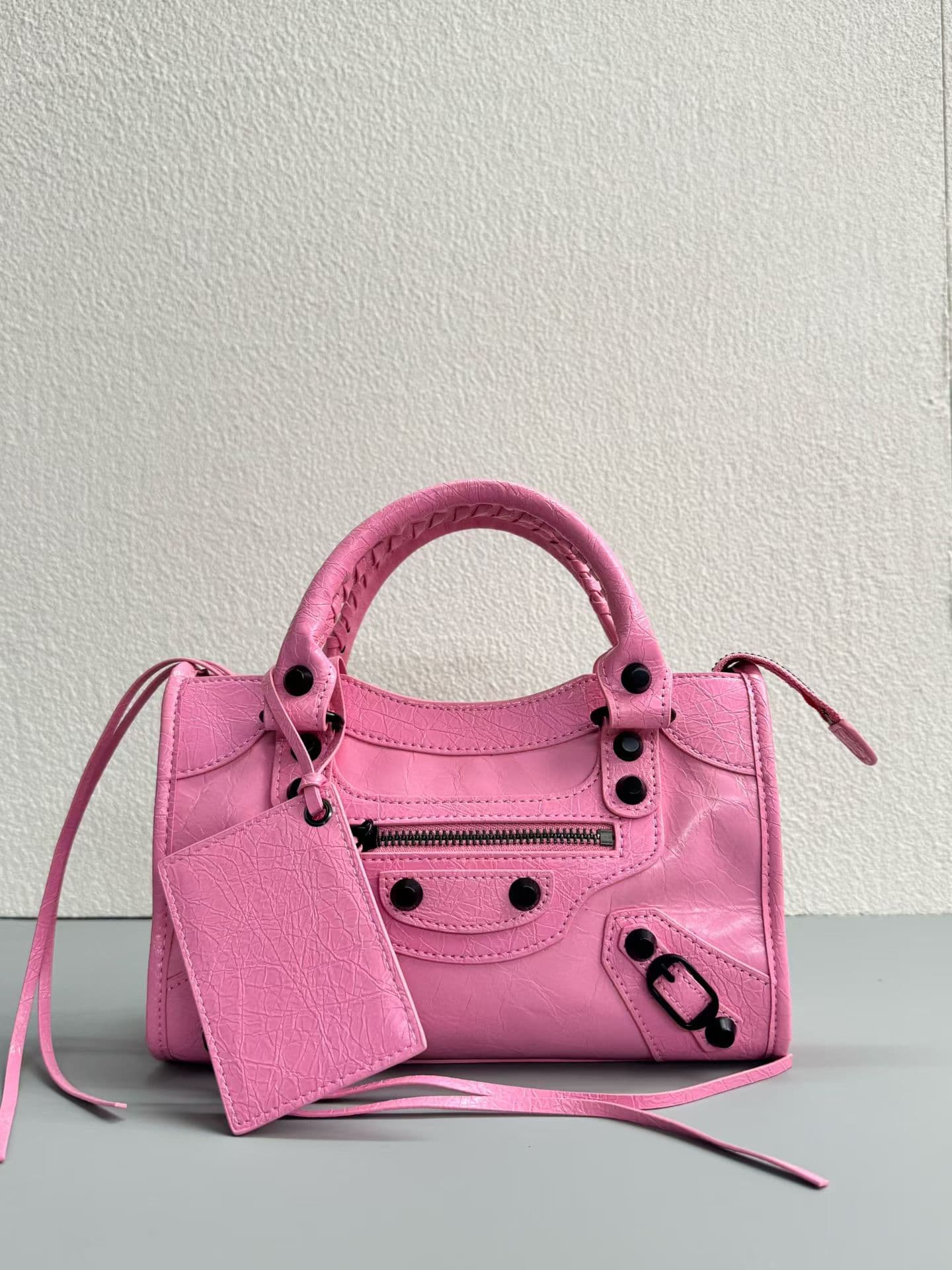 Balenciaga Pink Small Le City Moto Bag 50025