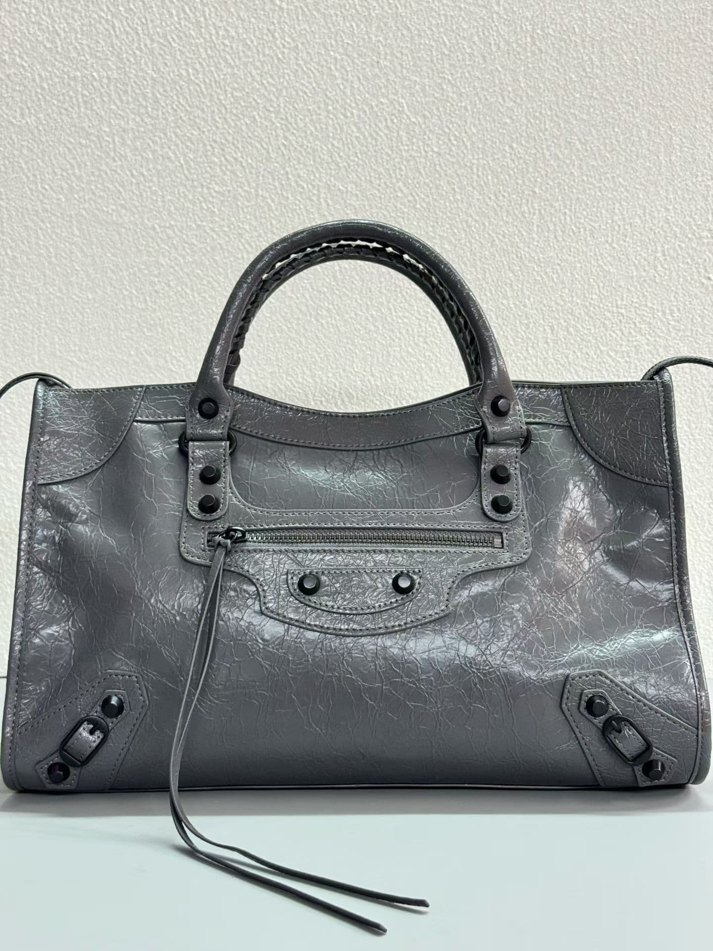 Balenciaga Grey Large Le City Moto Bag 50025
