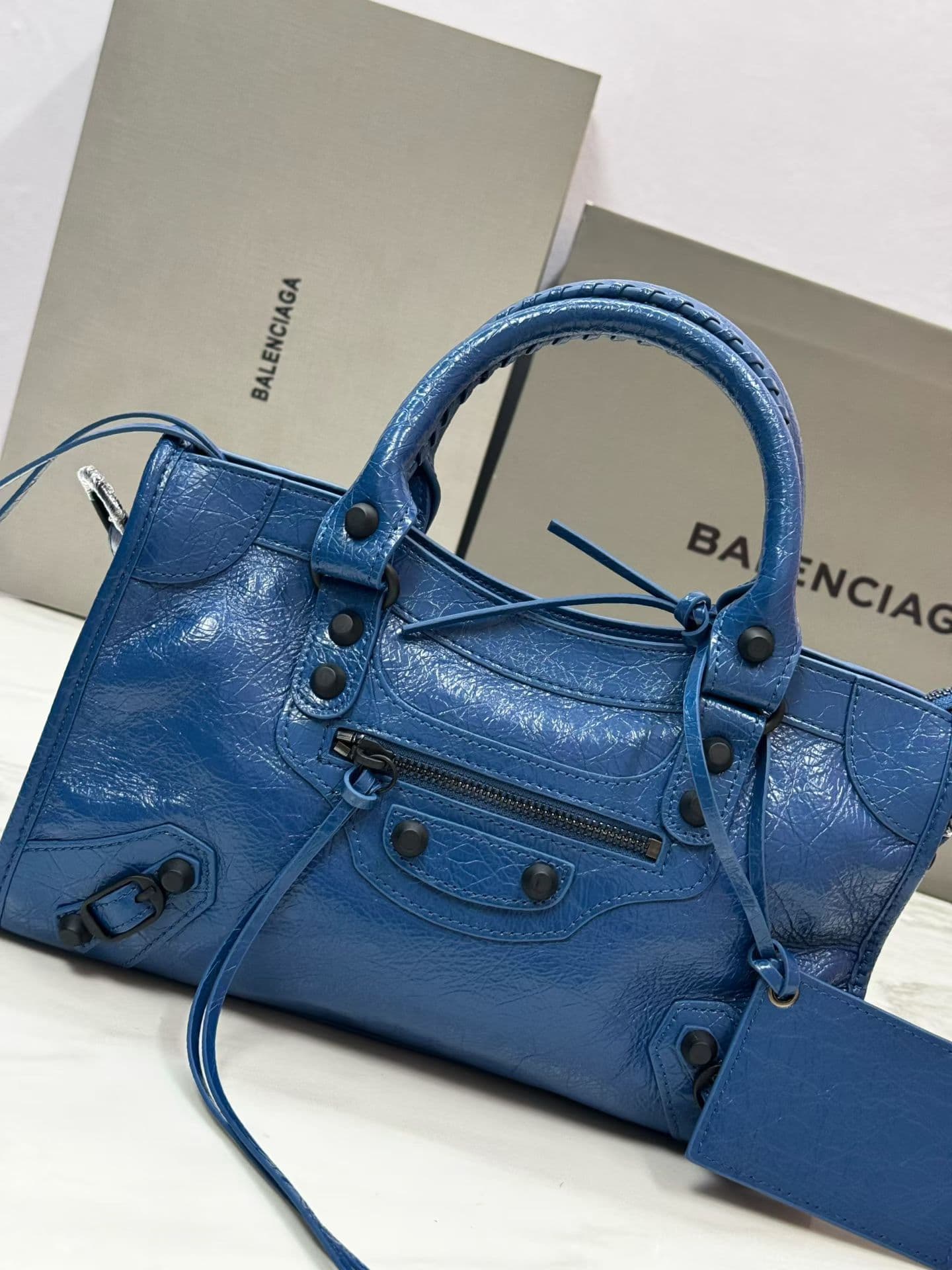 Balenciaga Le City Moto Bag 中号 蓝色 50025