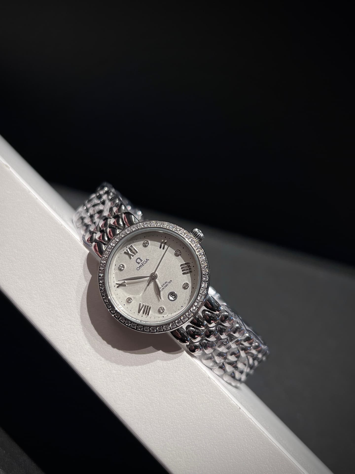 Omega White Watch