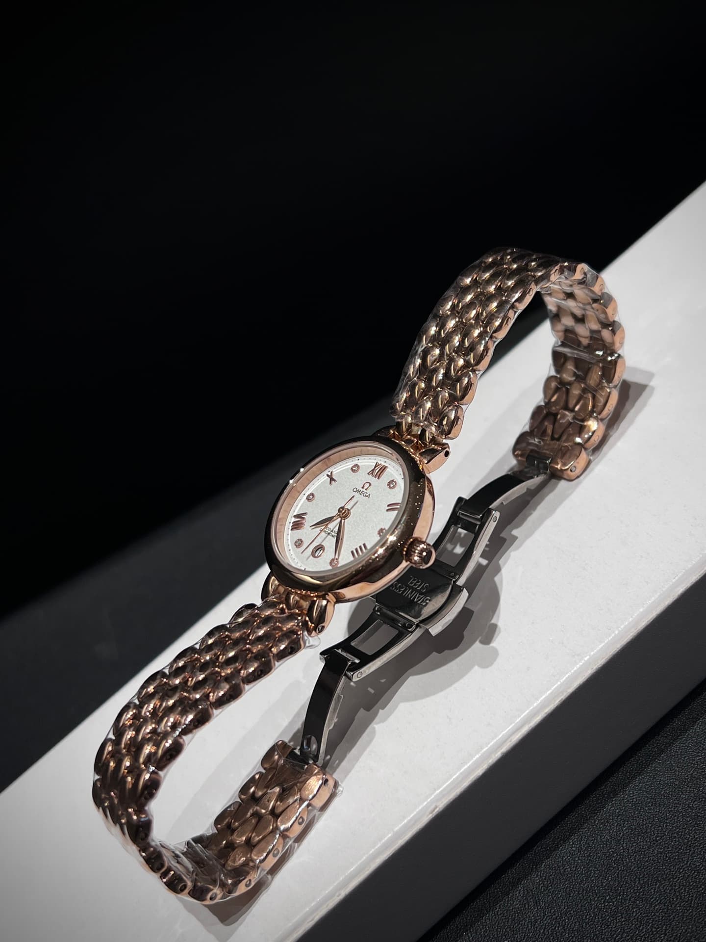 Omega White Watch