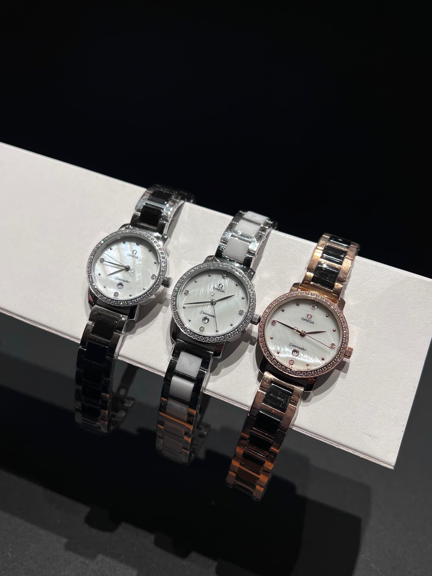Omega White Watch