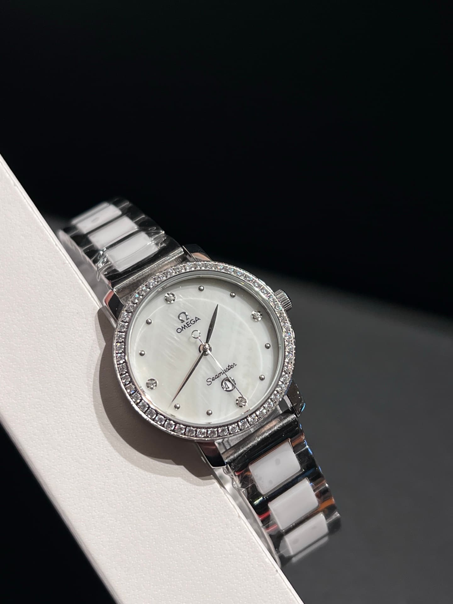 Omega White Watch