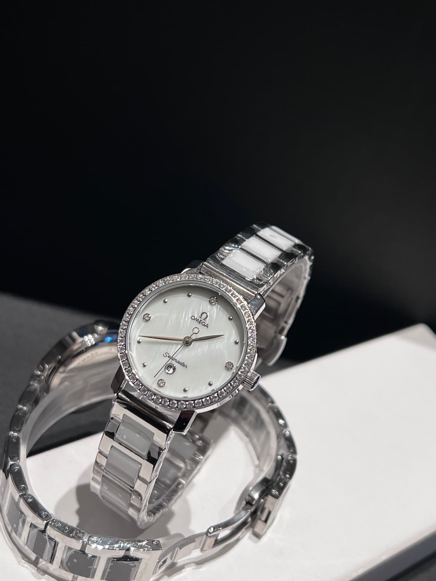 Omega White Watch