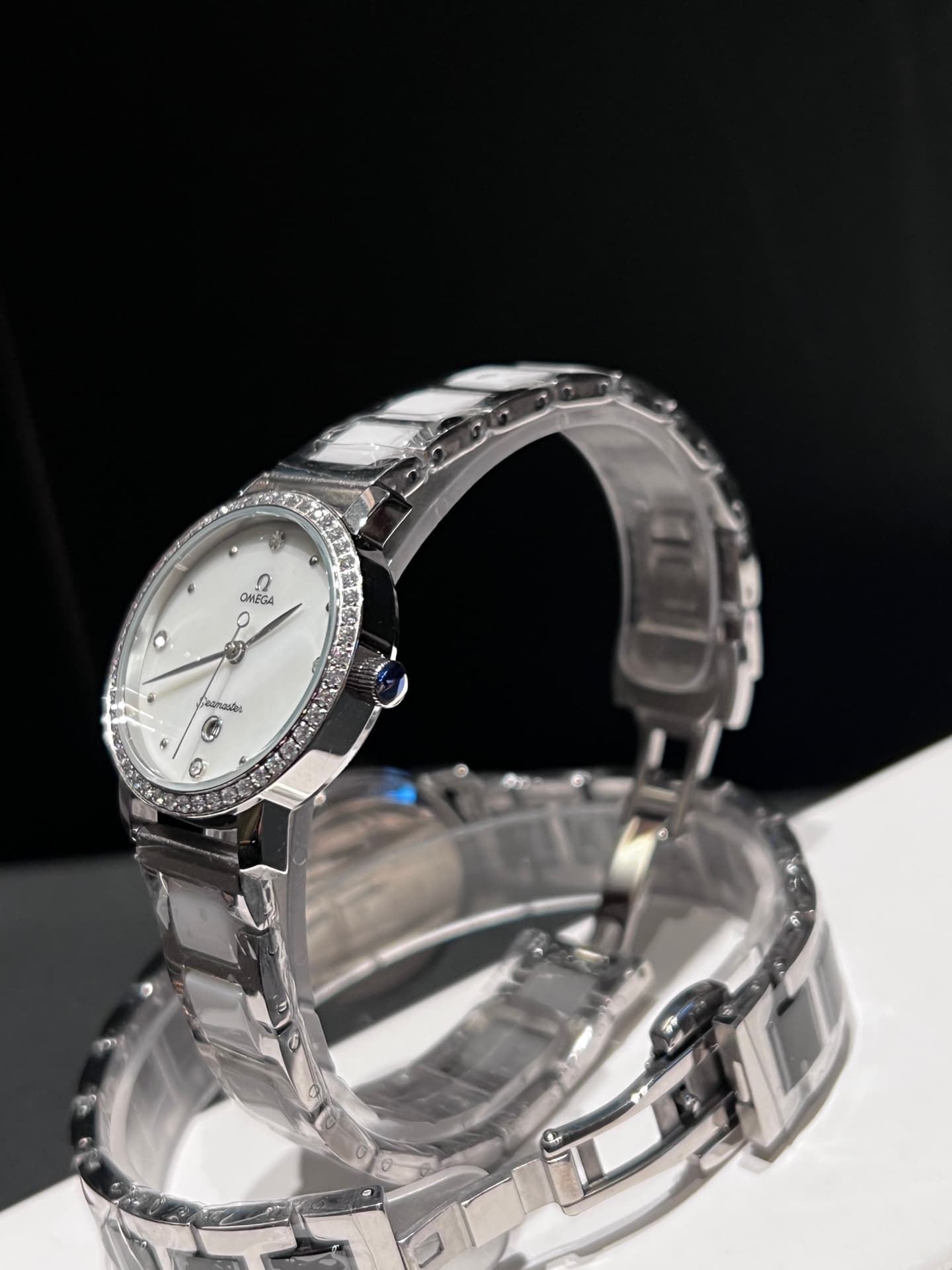Omega White Watch