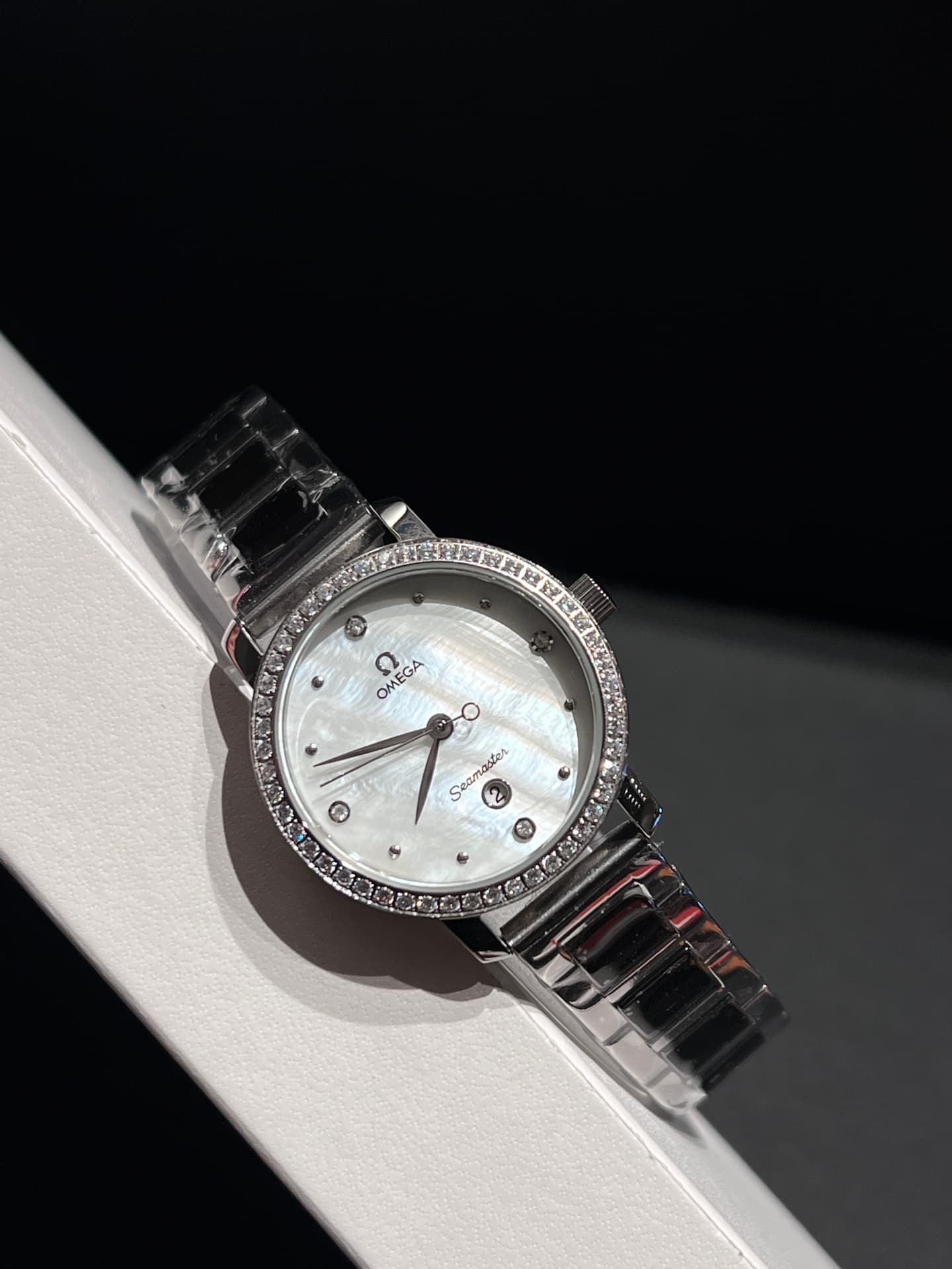 Omega White Watch