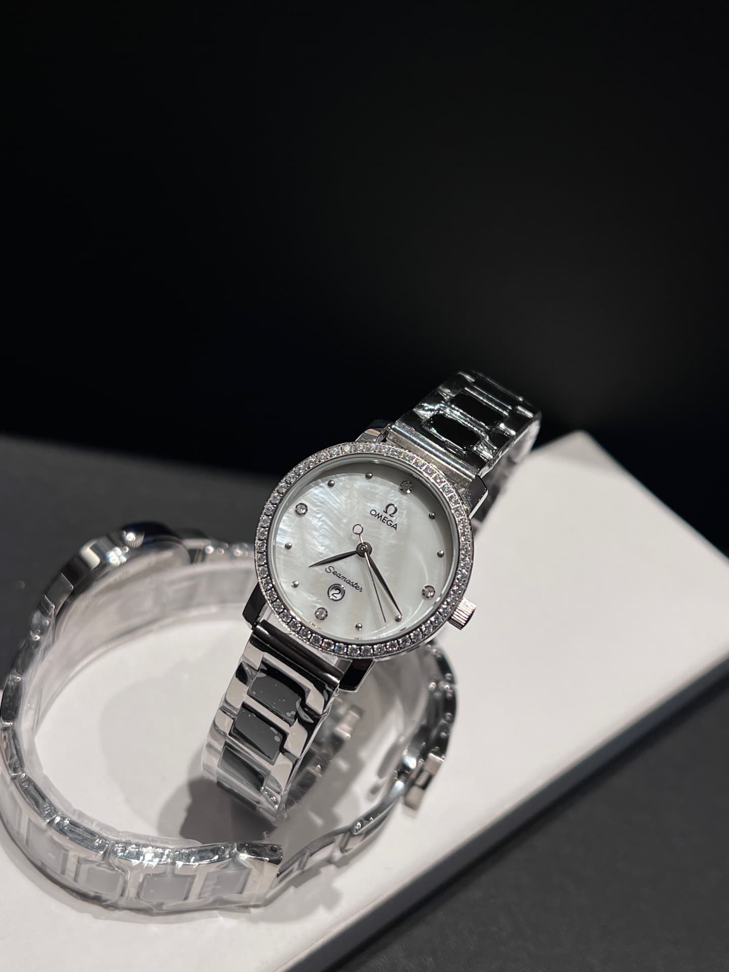 Omega White Watch