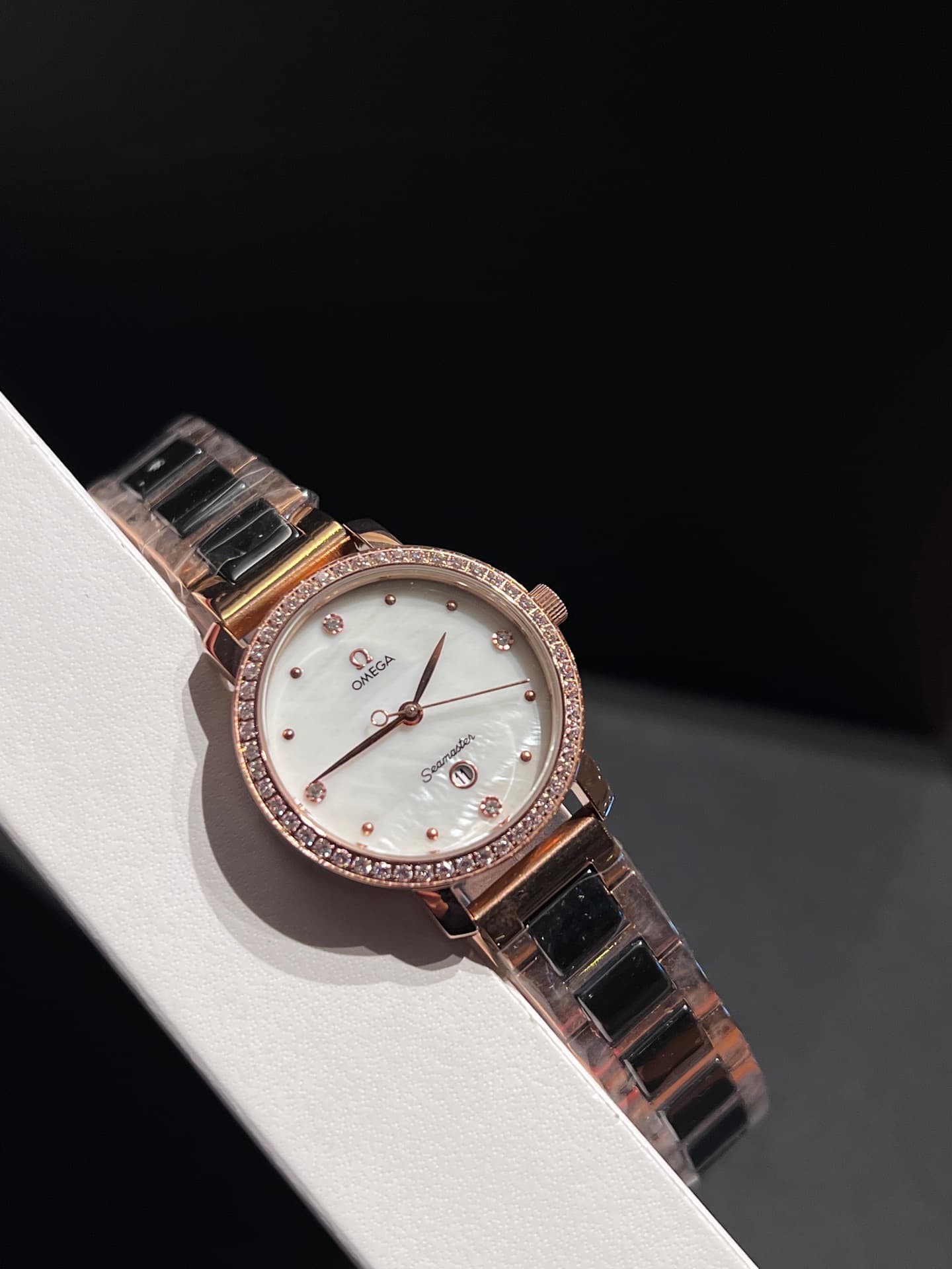 Omega White Watch