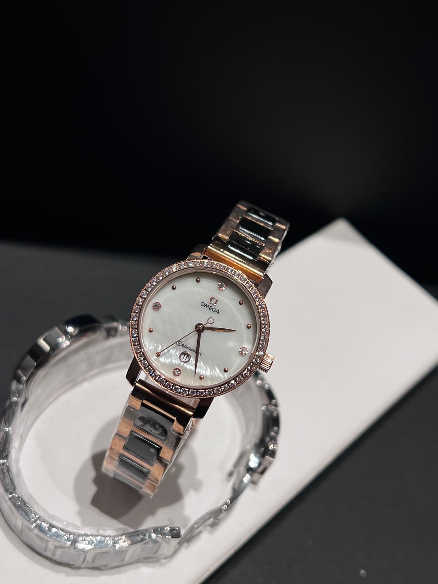 Omega White Watch