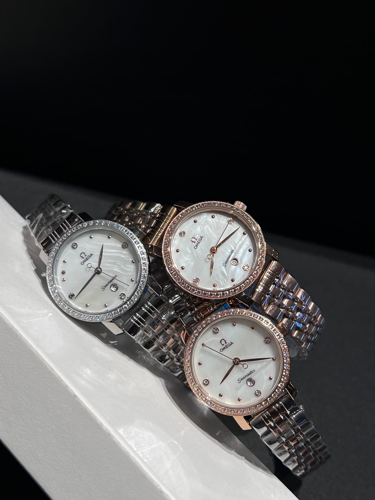 Omega White Watch