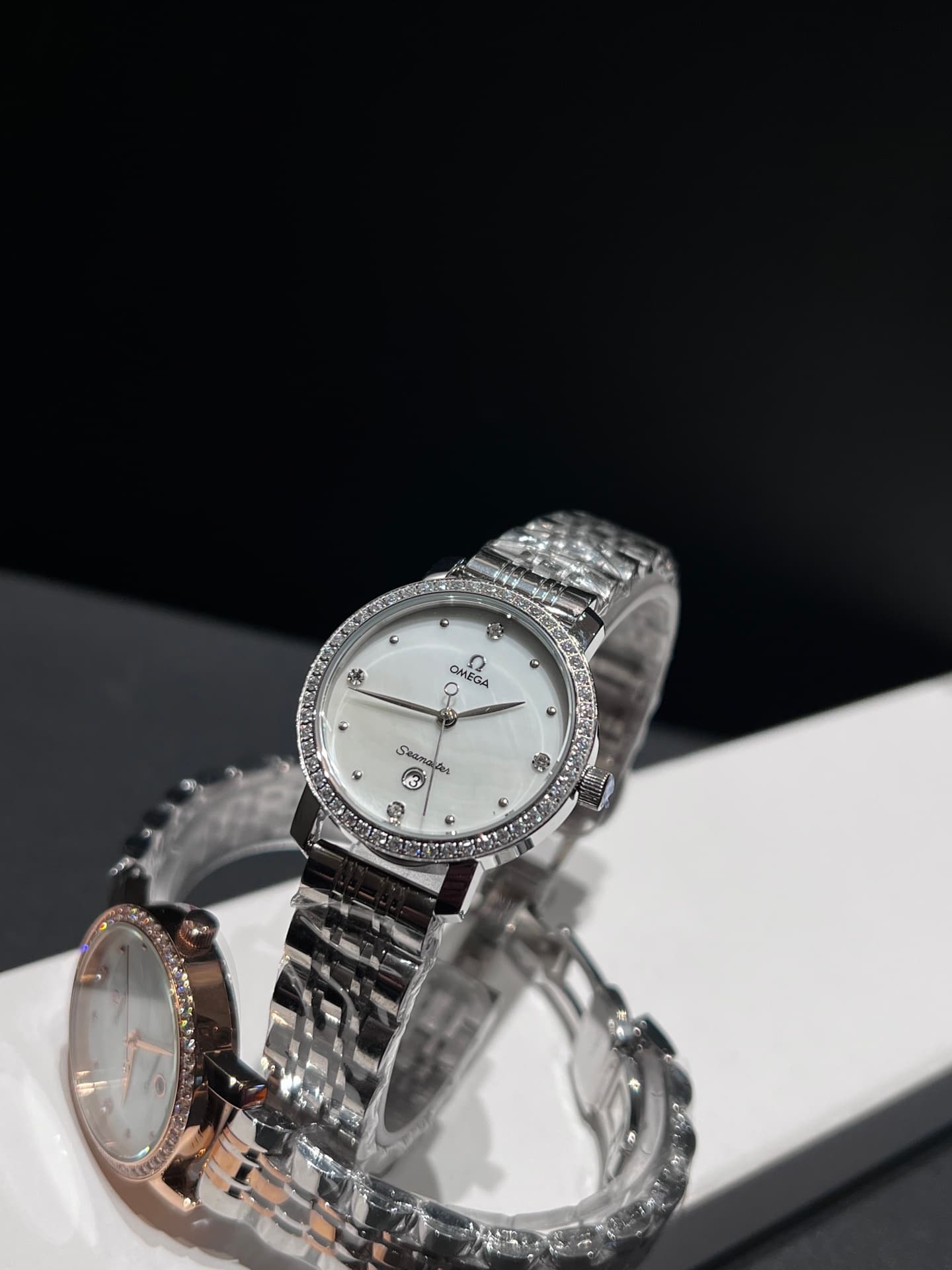 Omega White Watch