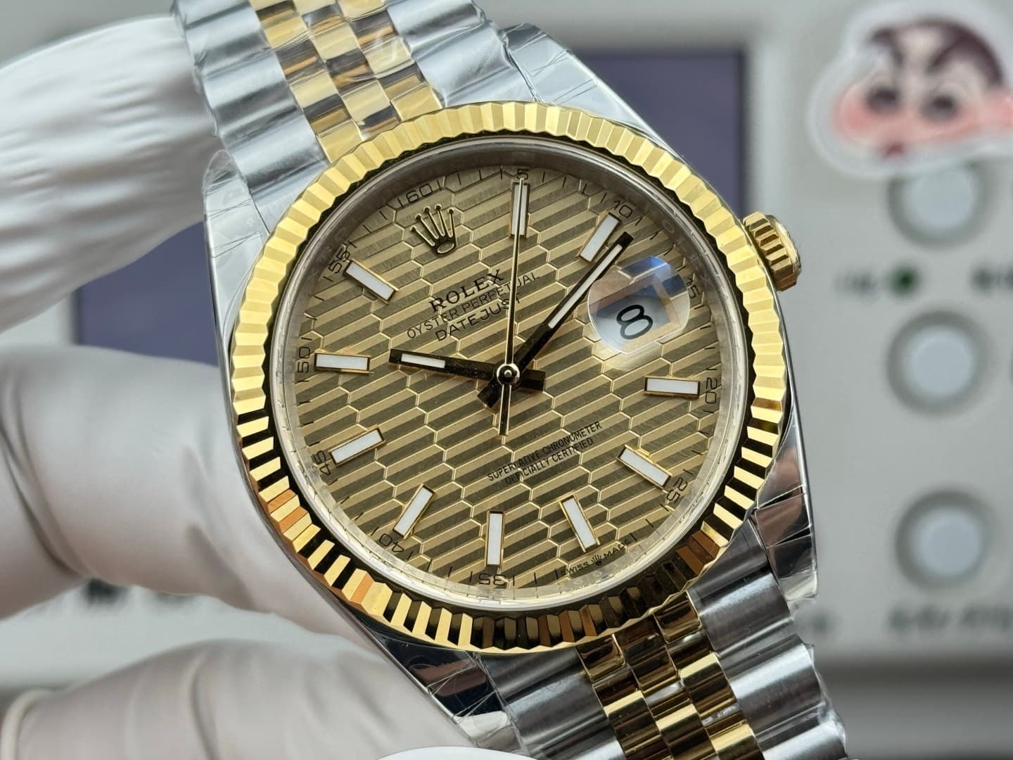 Luxury Watch White Bag