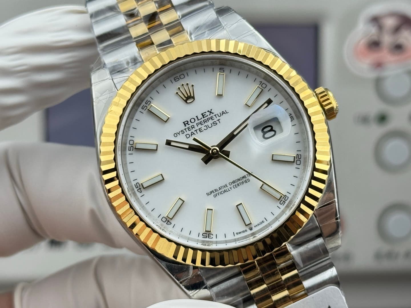 Luxury Watch White Bag