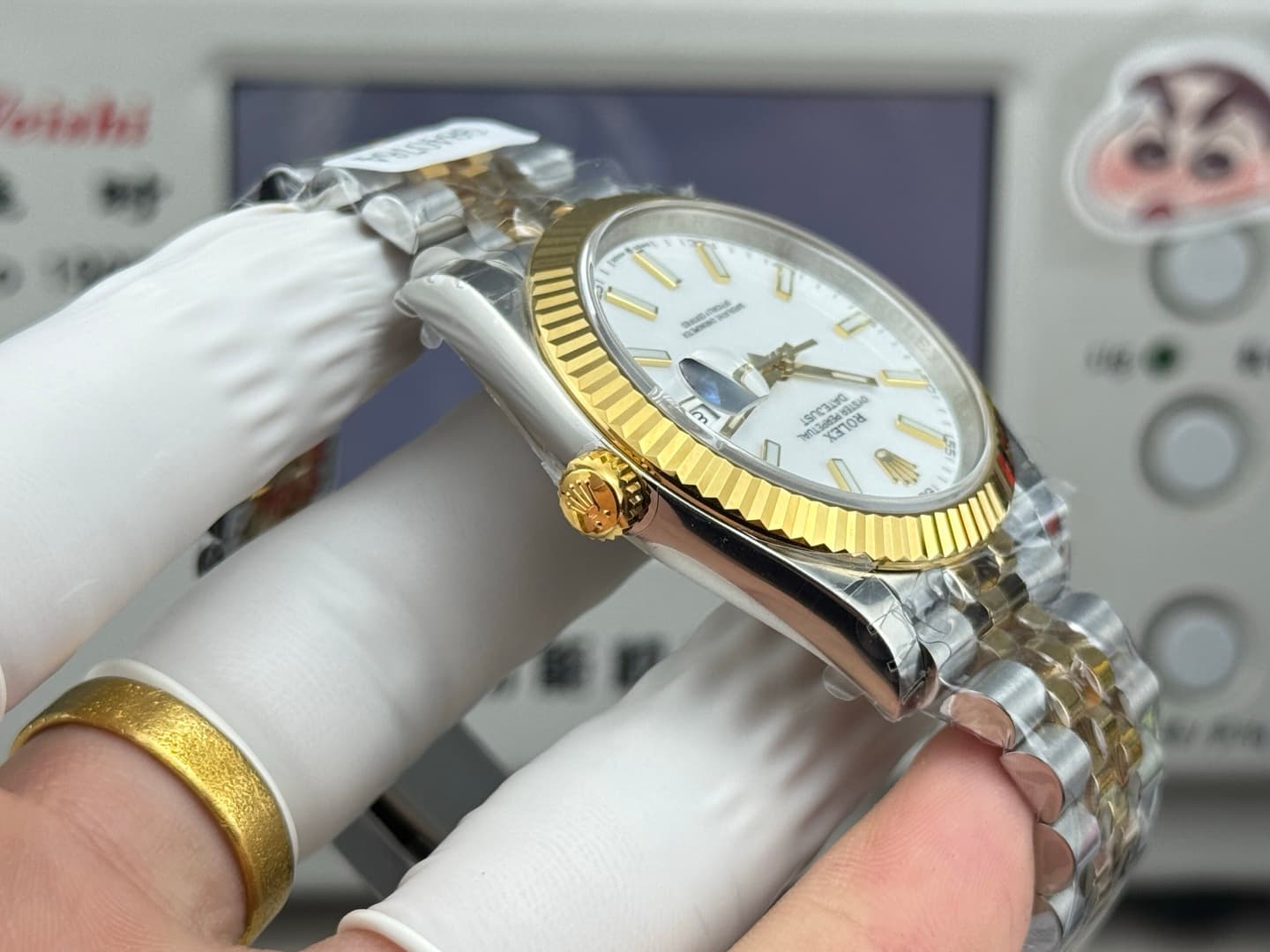 Luxury Watch White Bag