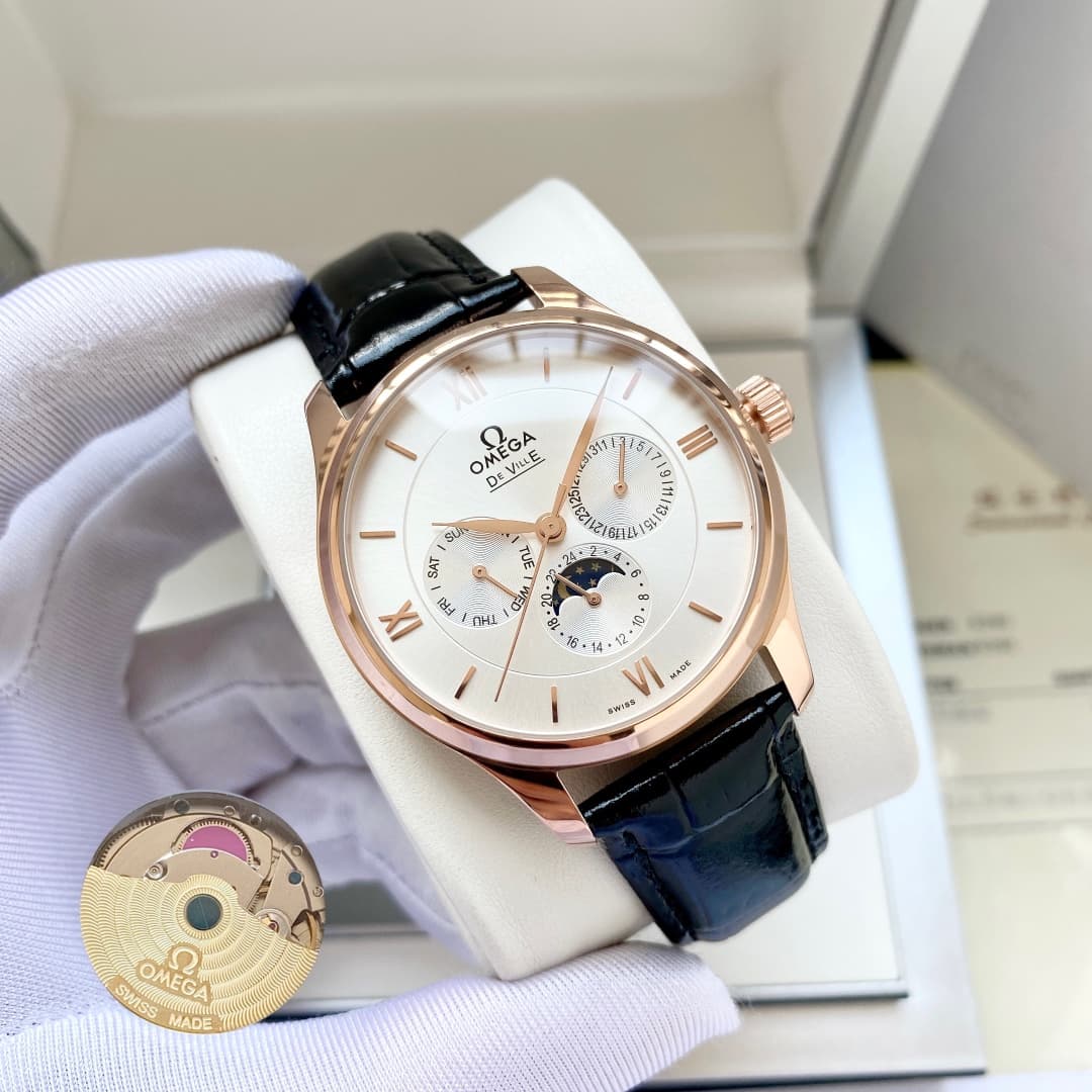 Omega White Watch