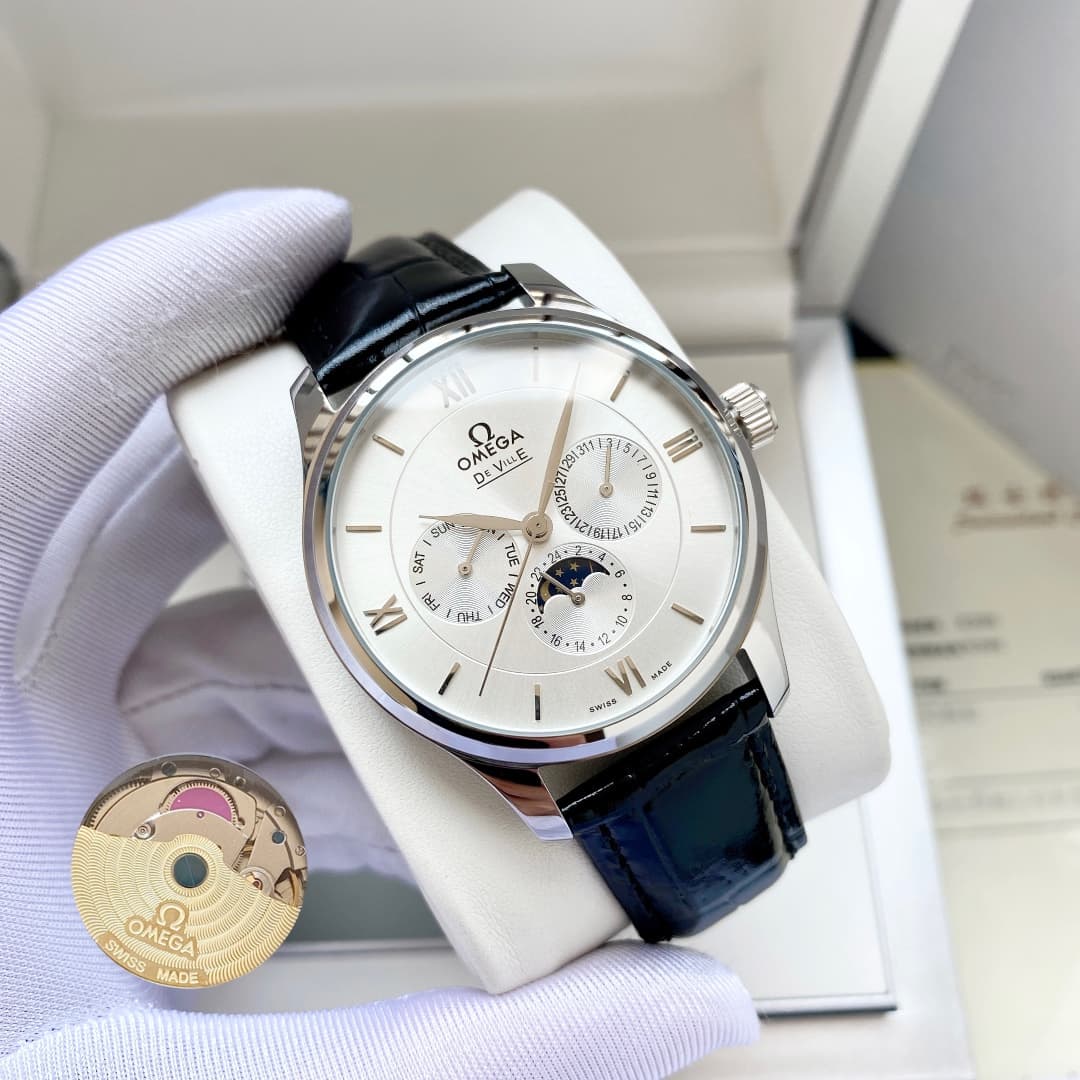 Omega White Watch