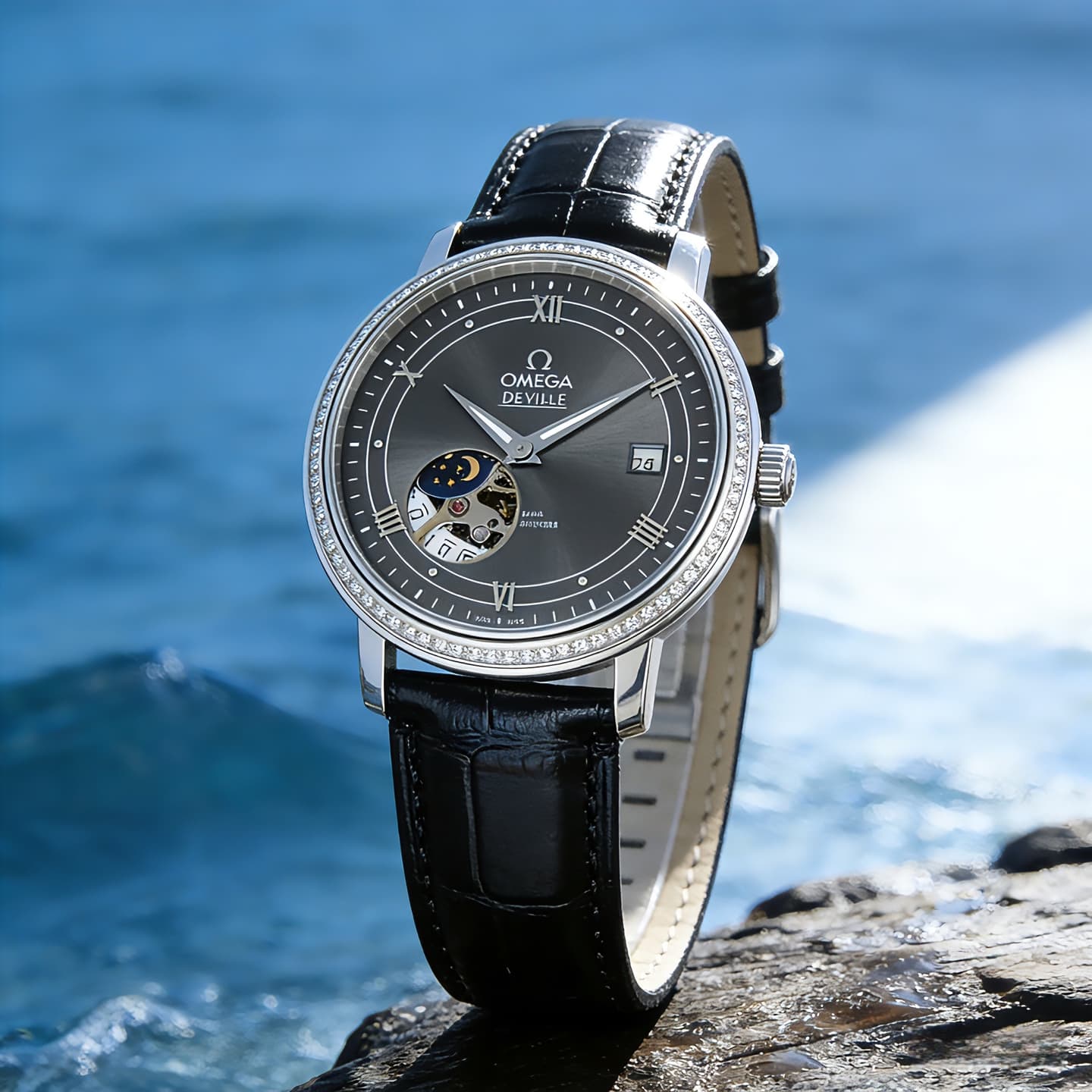 Omega White Watch