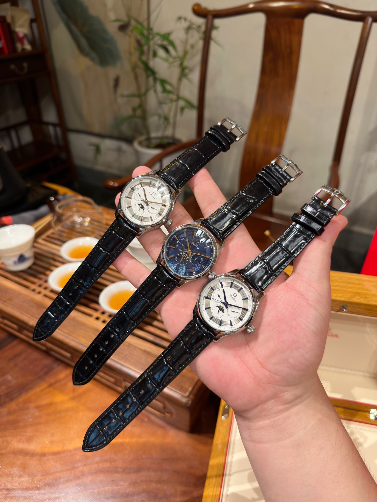 Omega White Watch
