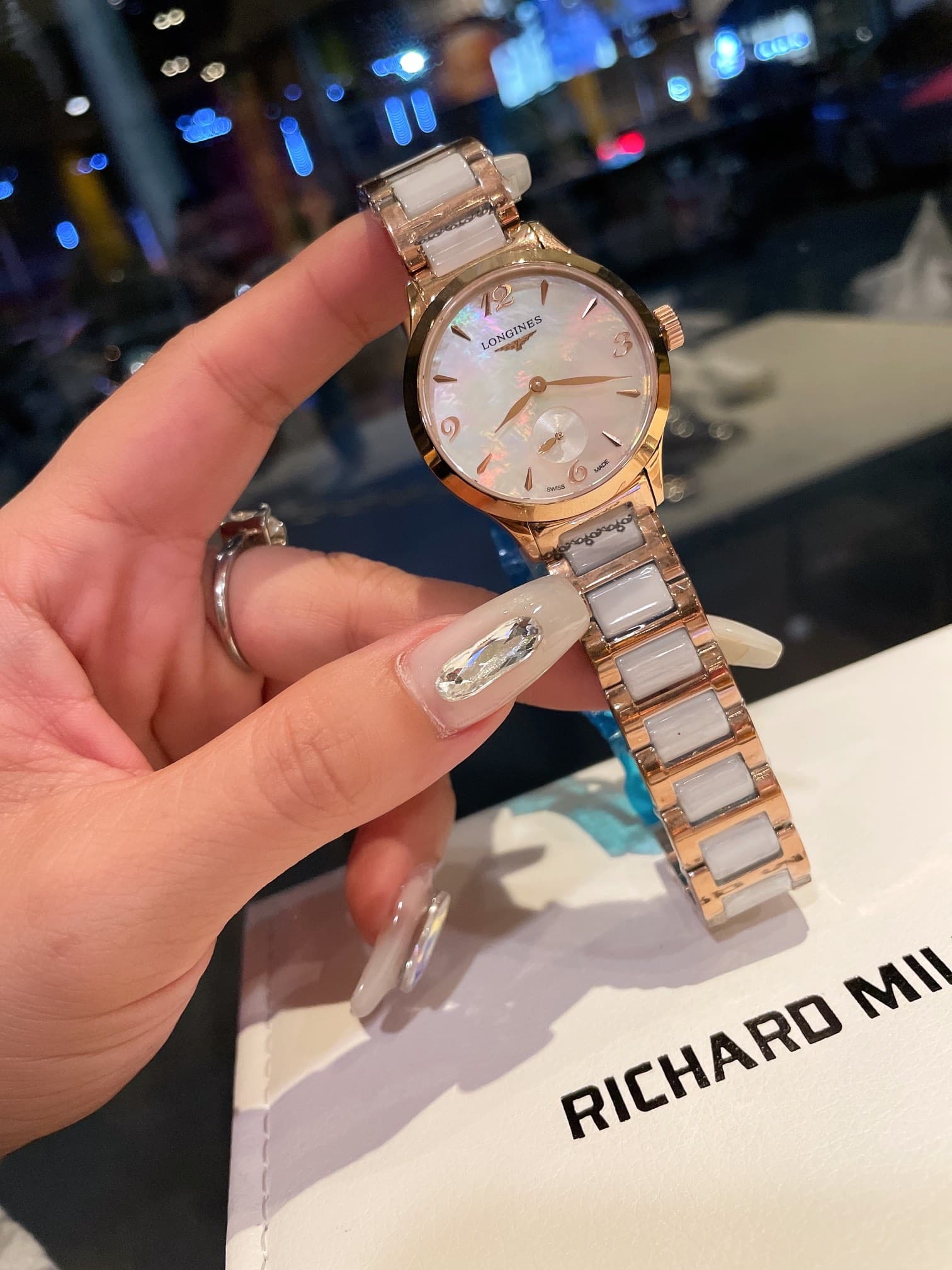 Longines White Watch