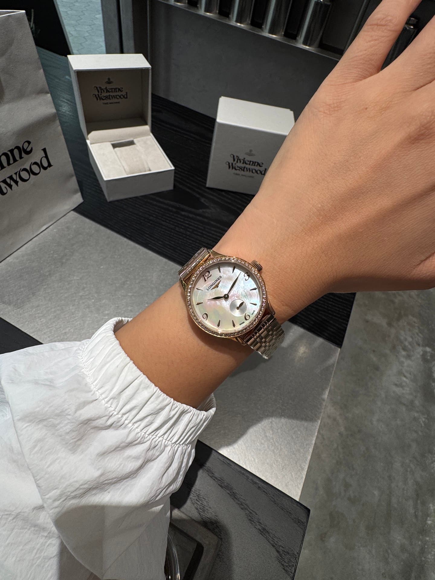 Longines White Watch