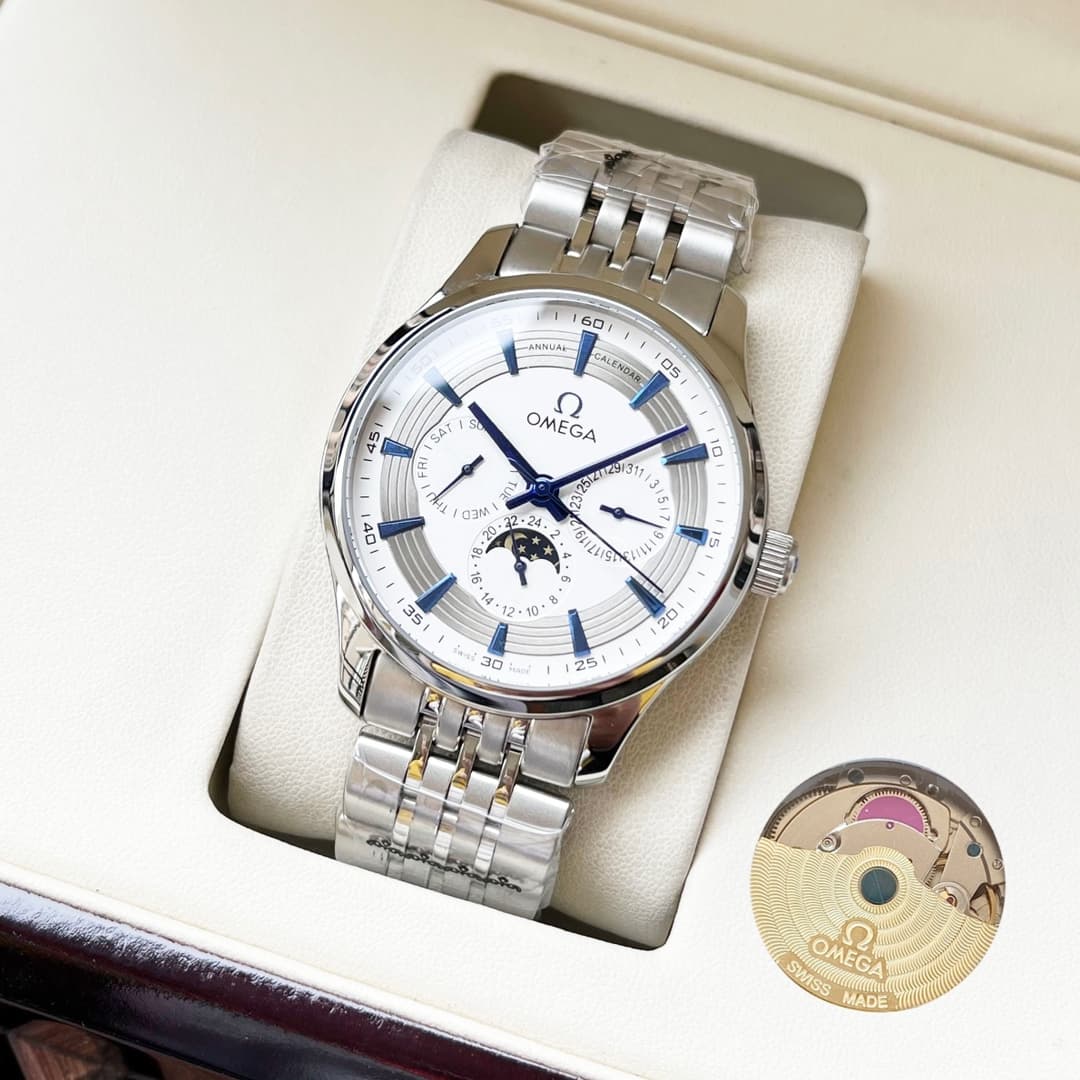 Omega White Watch