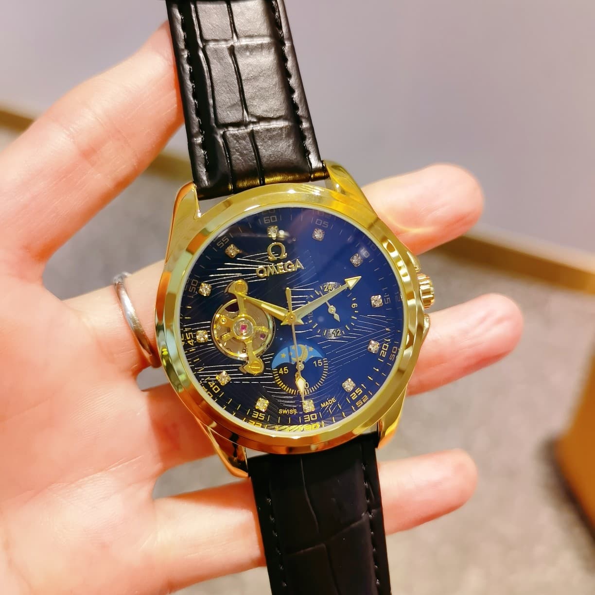 Omega White Watch