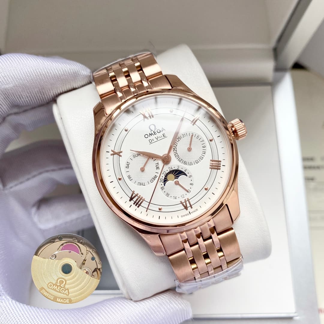 Omega White Watch