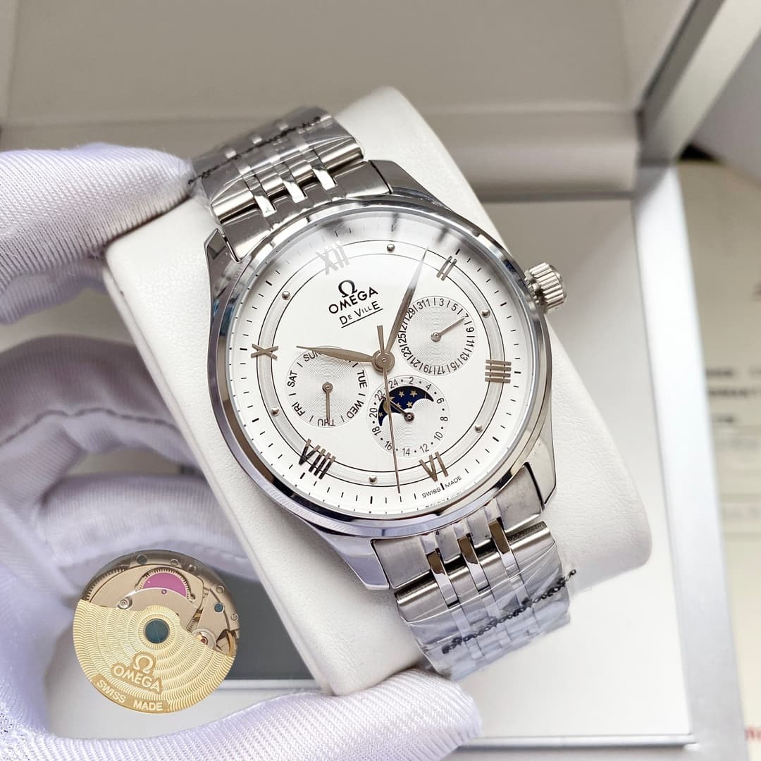 Omega White Watch