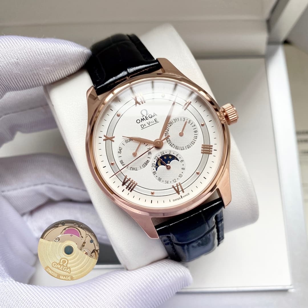 Omega White Watch