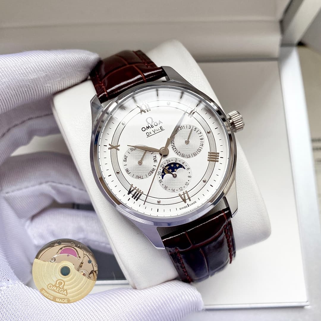 Omega White Watch
