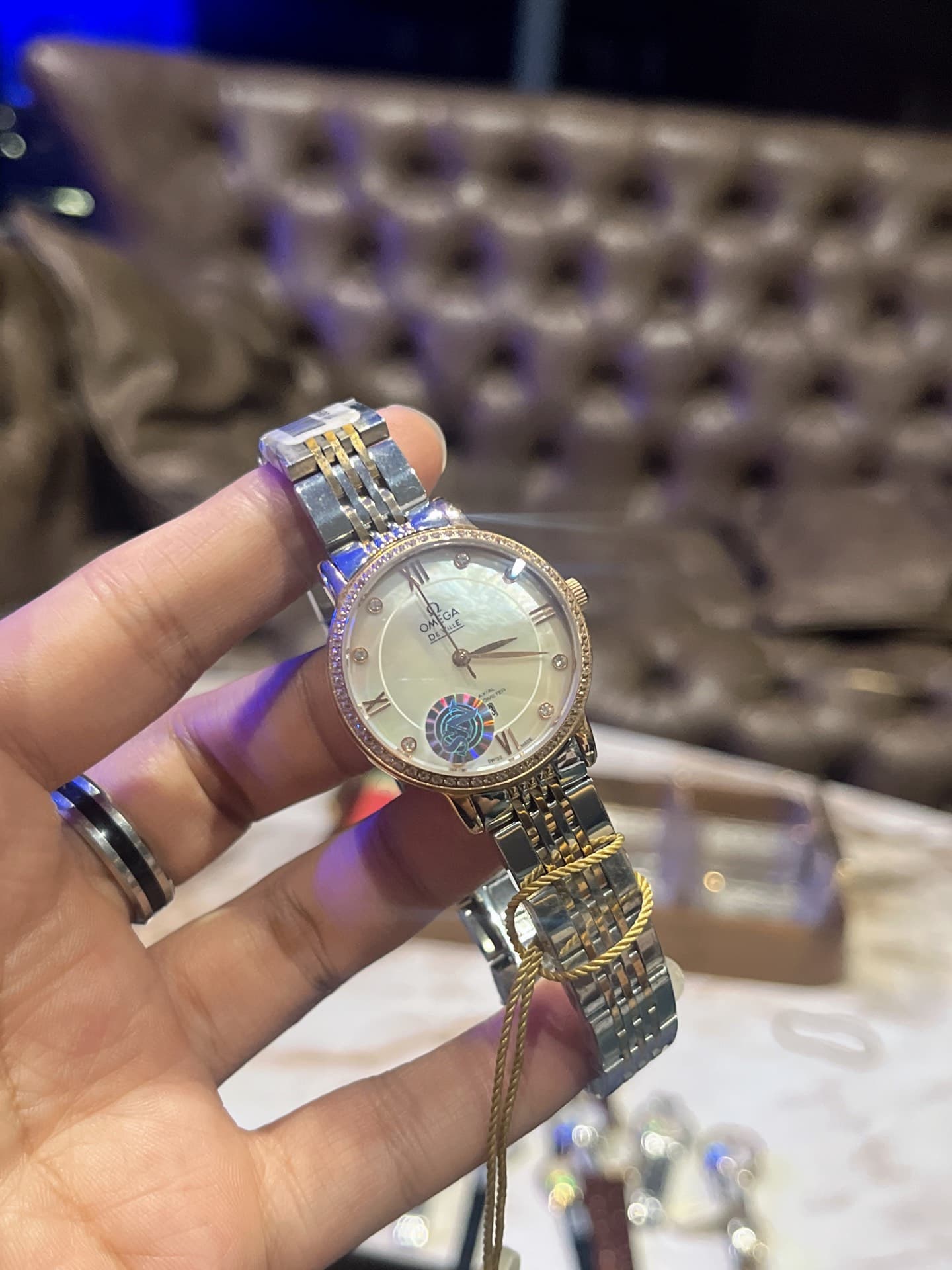 Omega White Watch