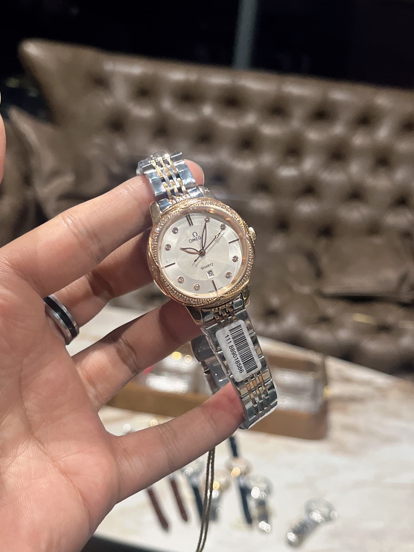 Omega White Watch