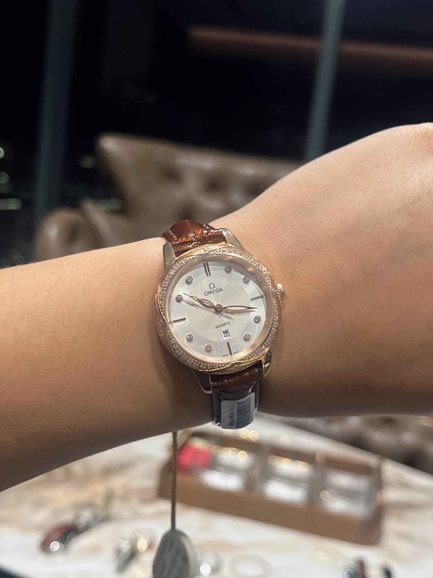 Omega White Watch