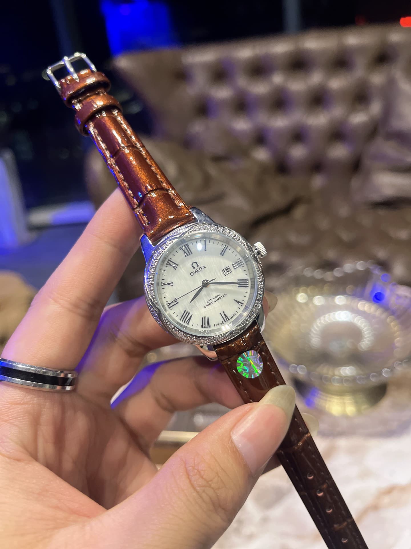 Omega White Watch