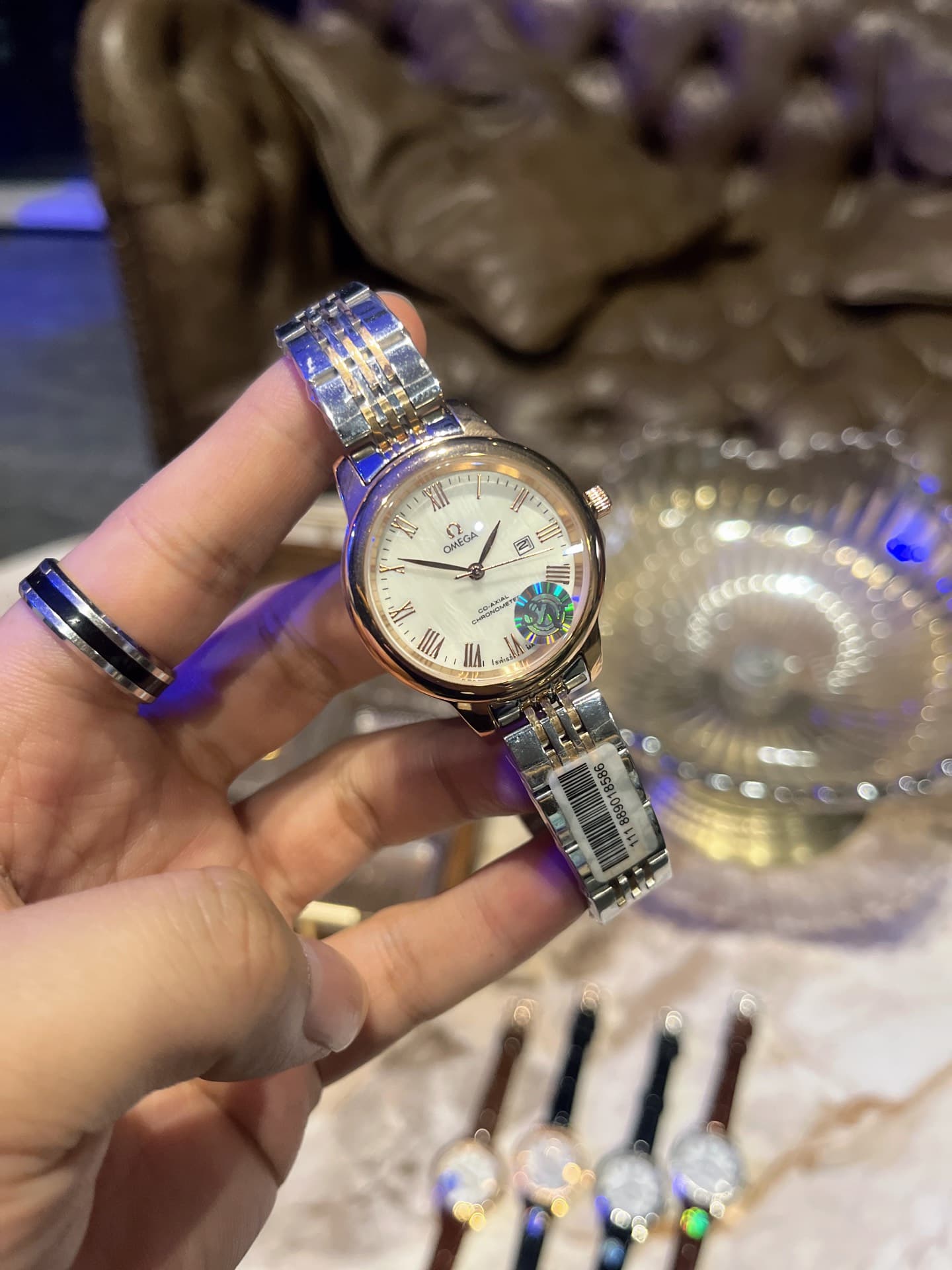 Omega White Watch