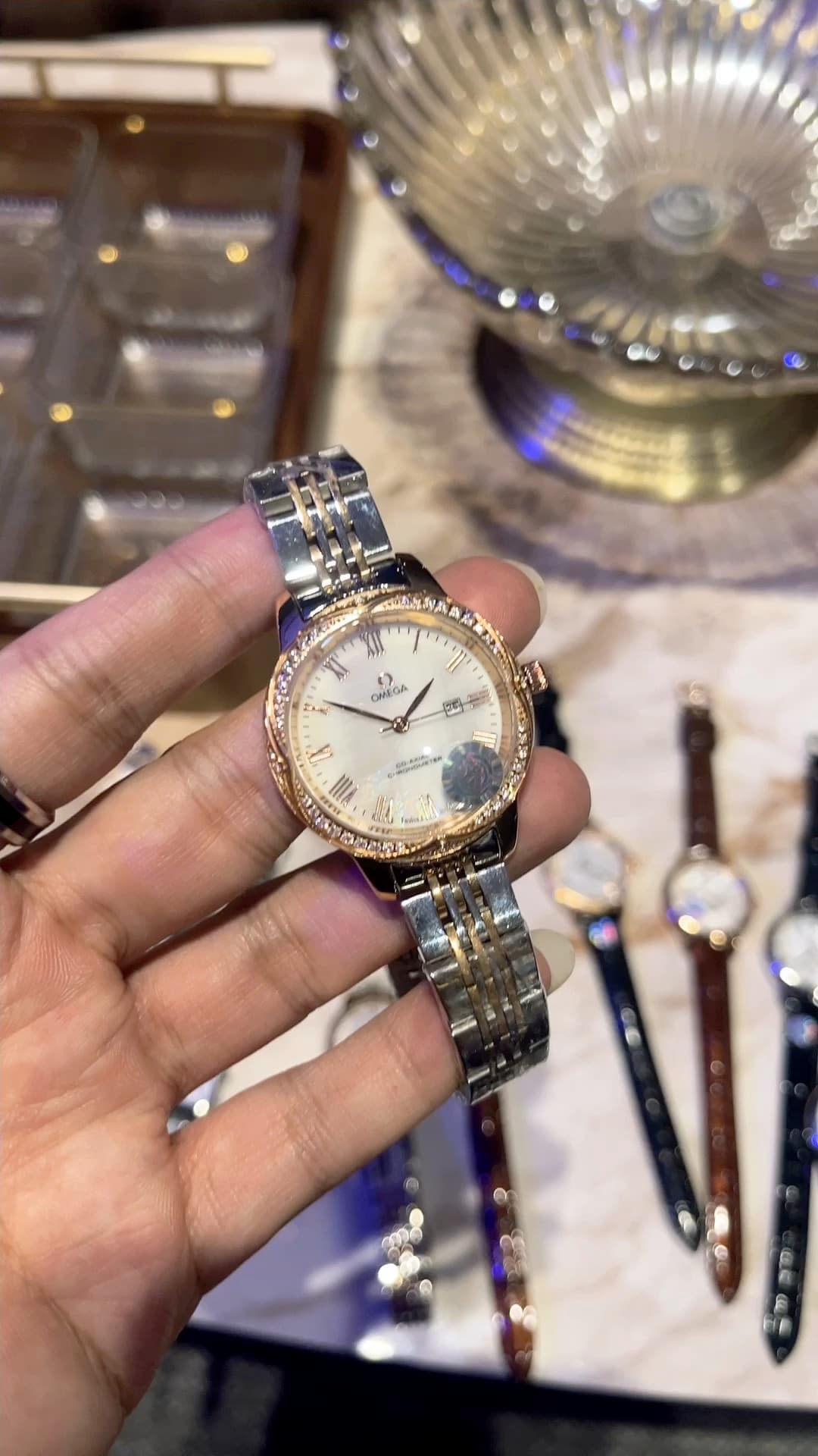 Omega White Watch