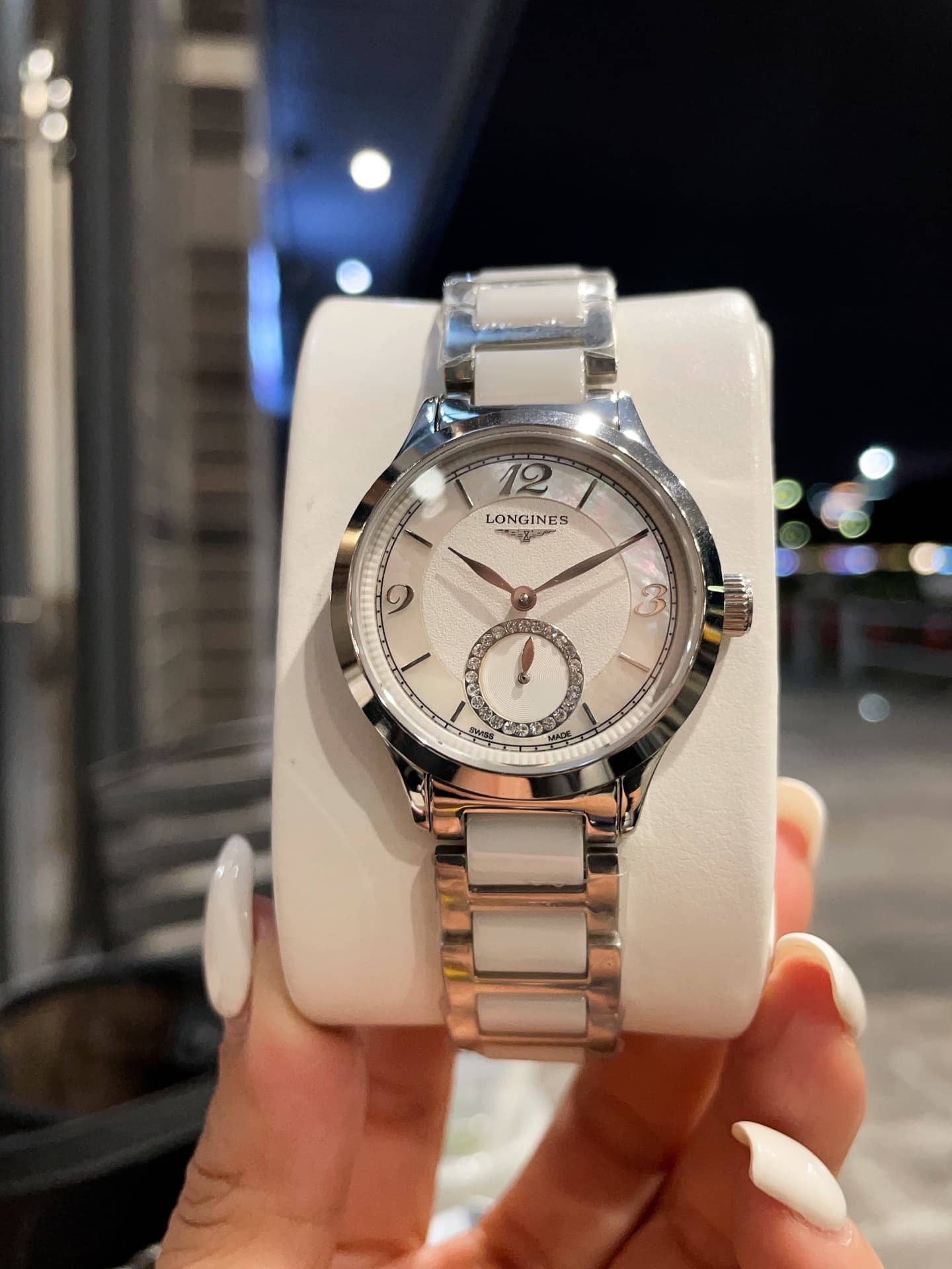 Longines White Watch