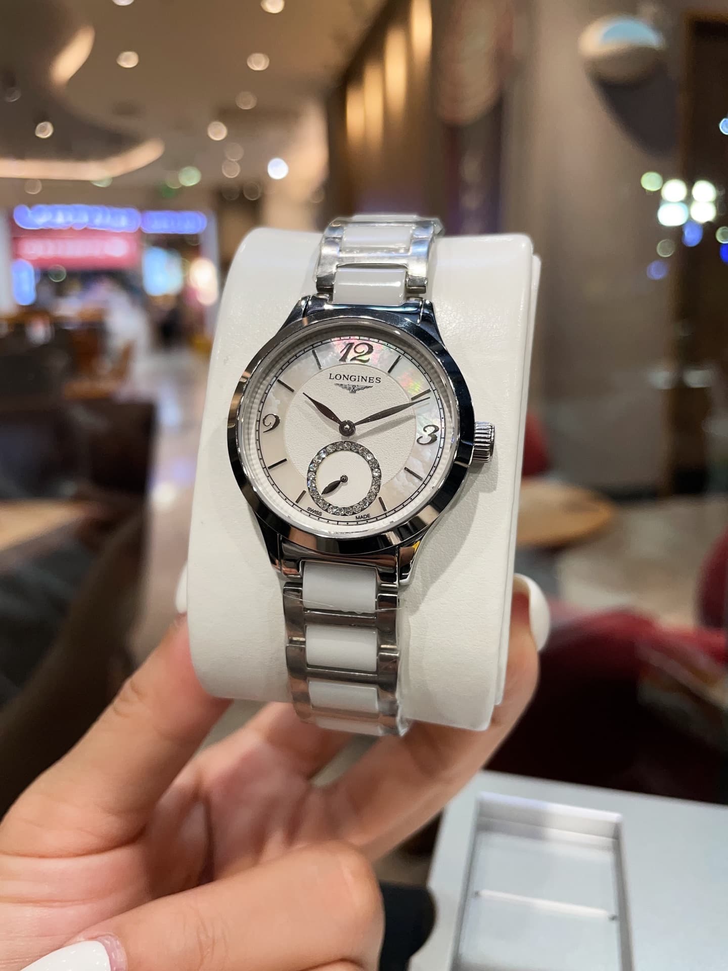 Longines White Watch