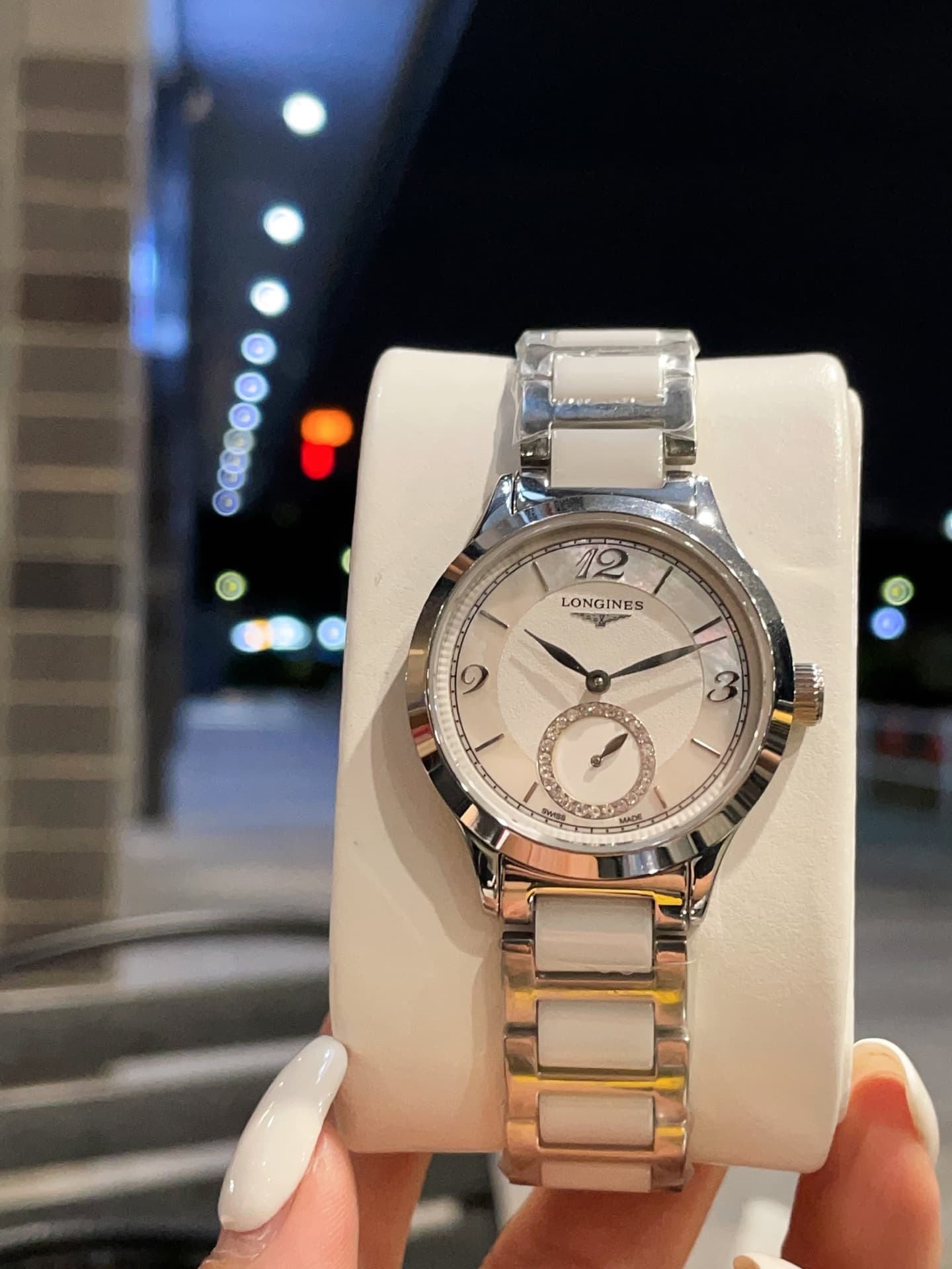 Longines White Watch