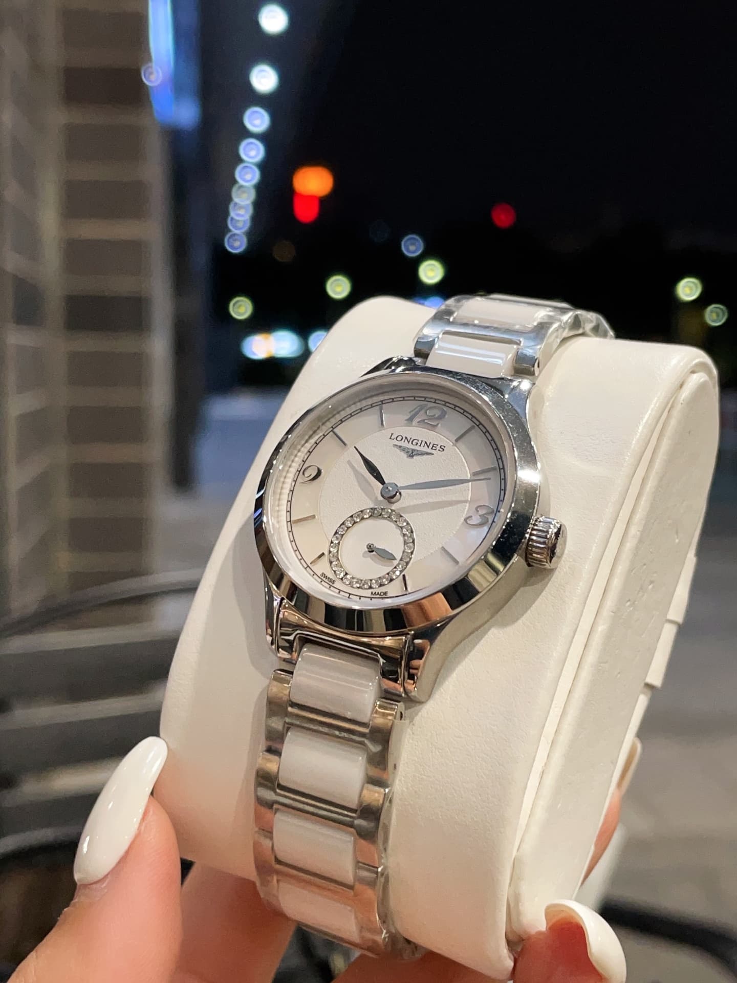Longines White Watch