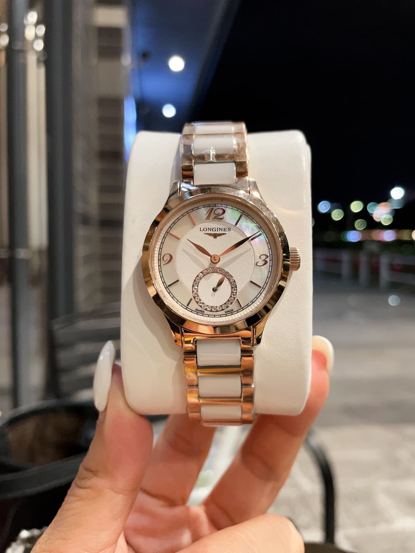 Longines White Watch