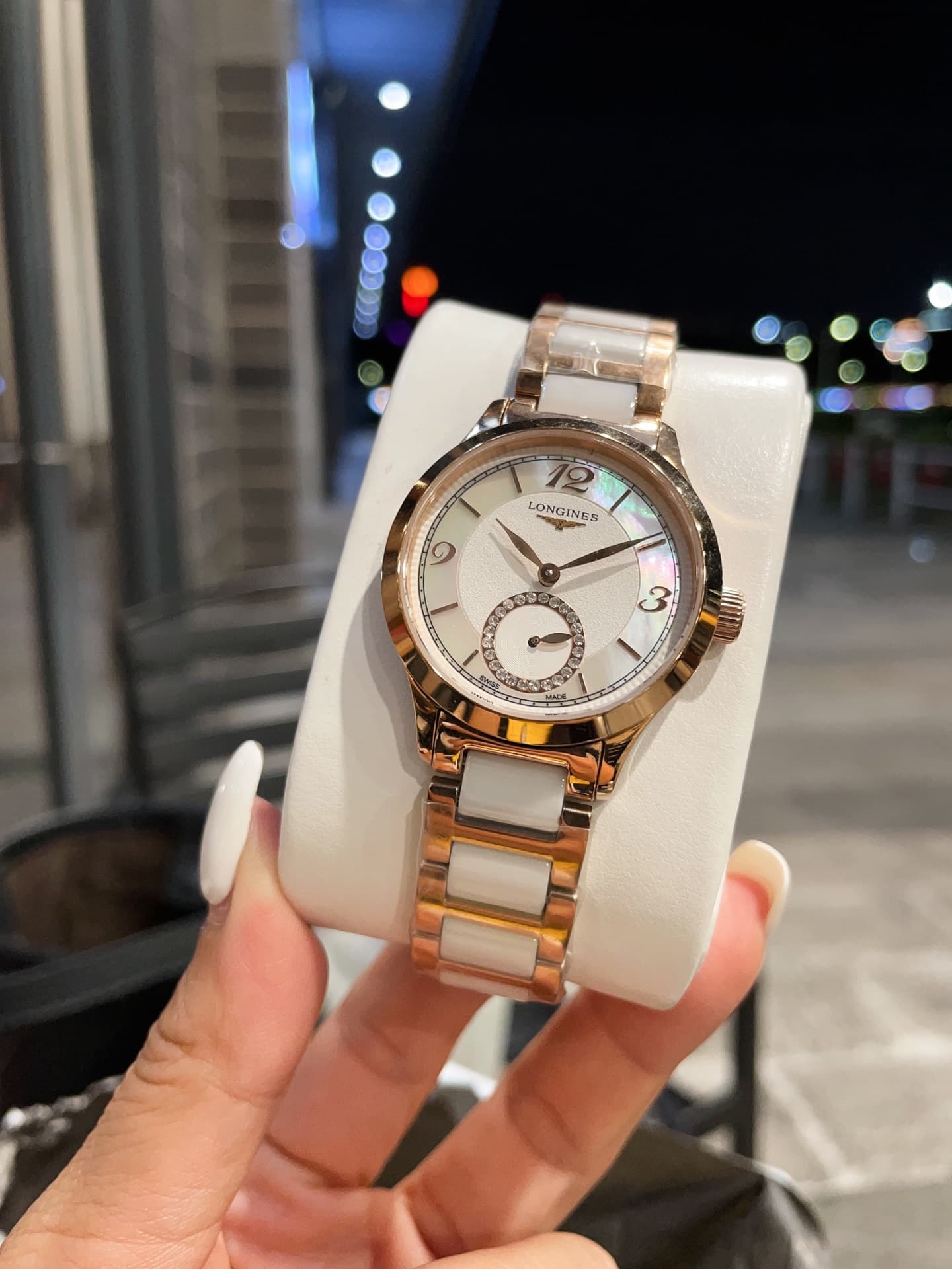 Longines White Watch