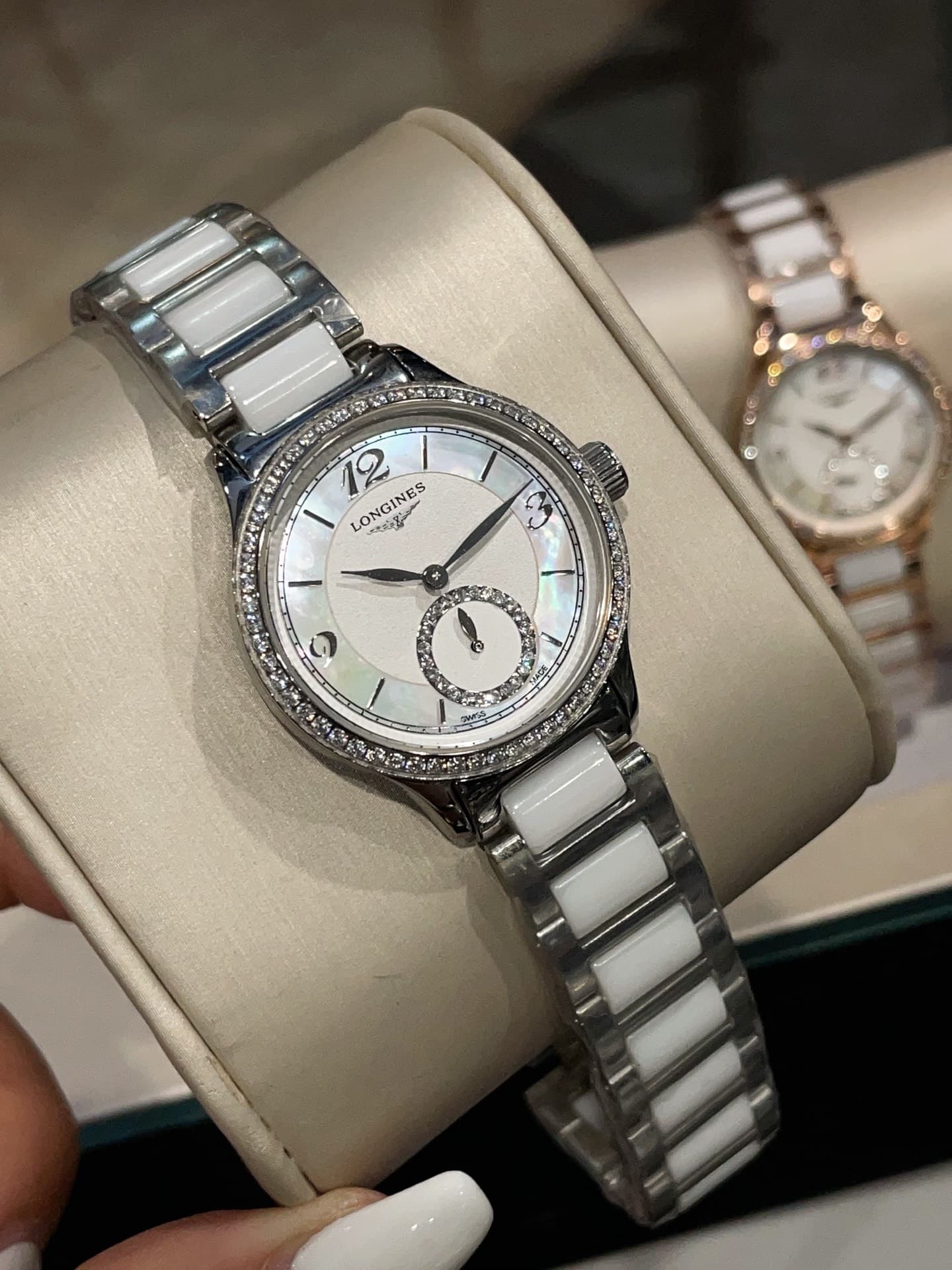 Longines White Watch