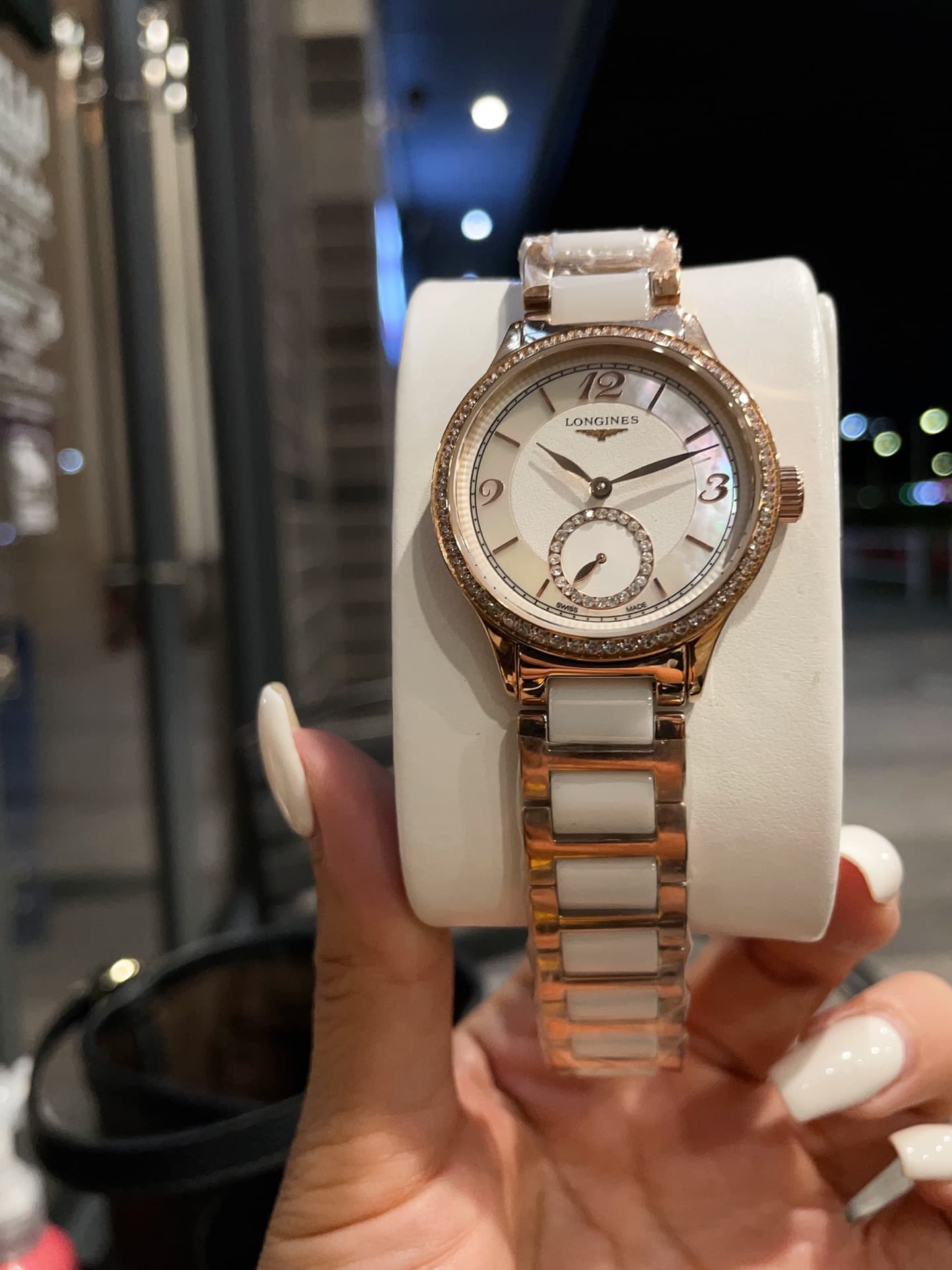 Longines White Watch