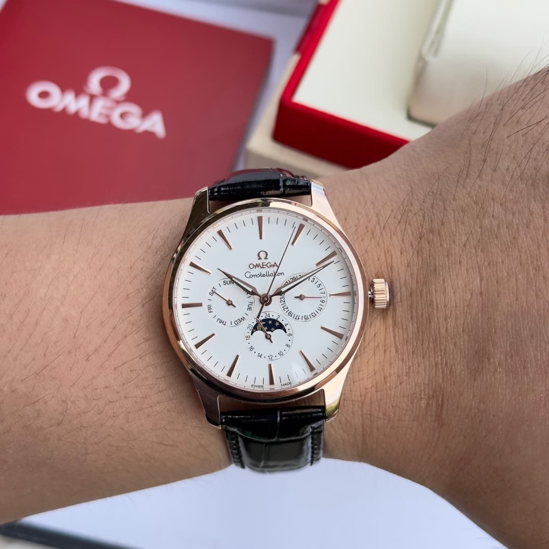 Omega White Watch