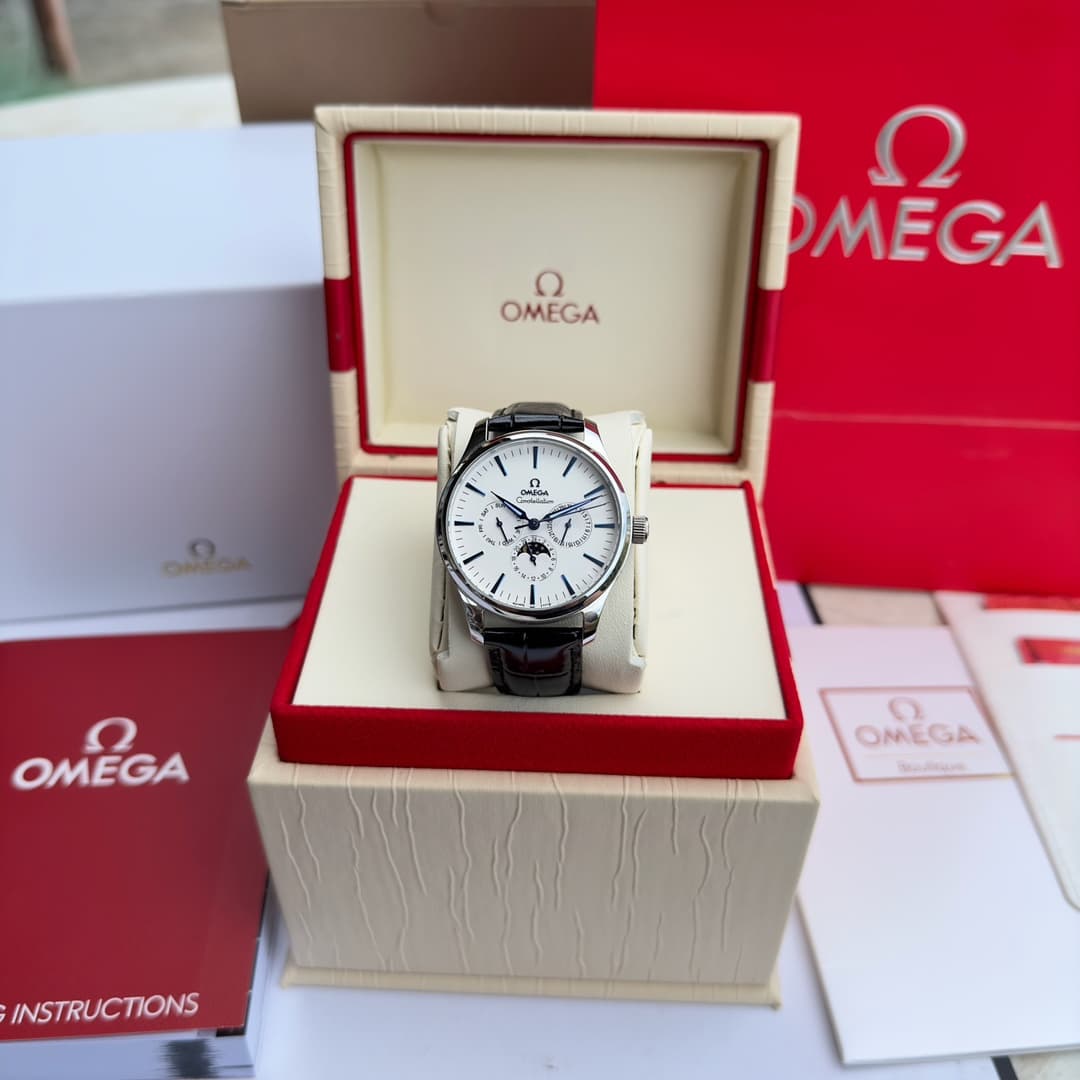 Omega White Watch