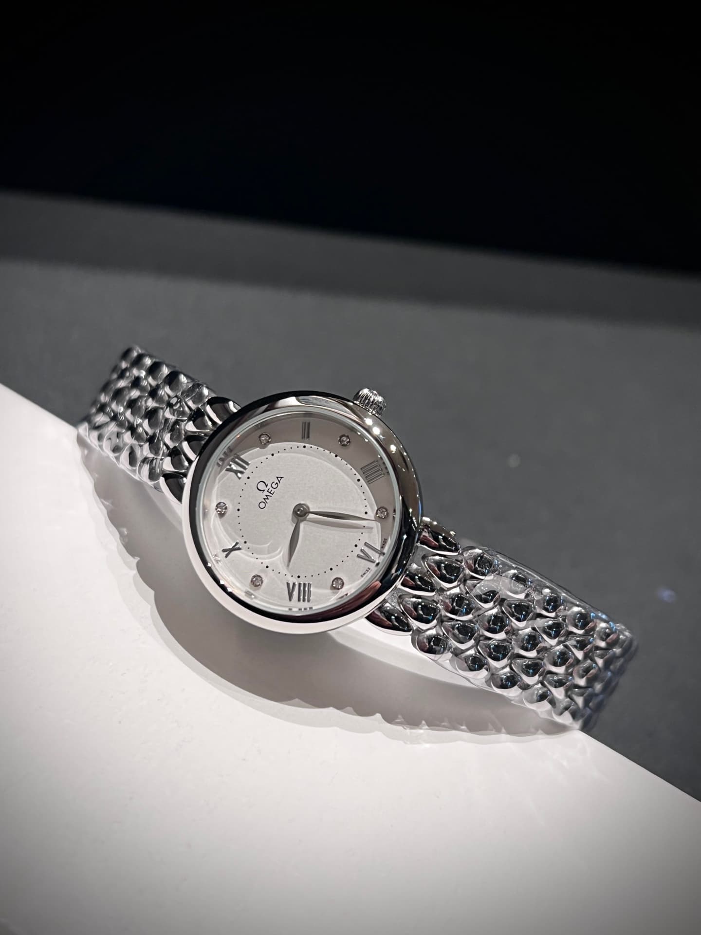 Omega White Watch