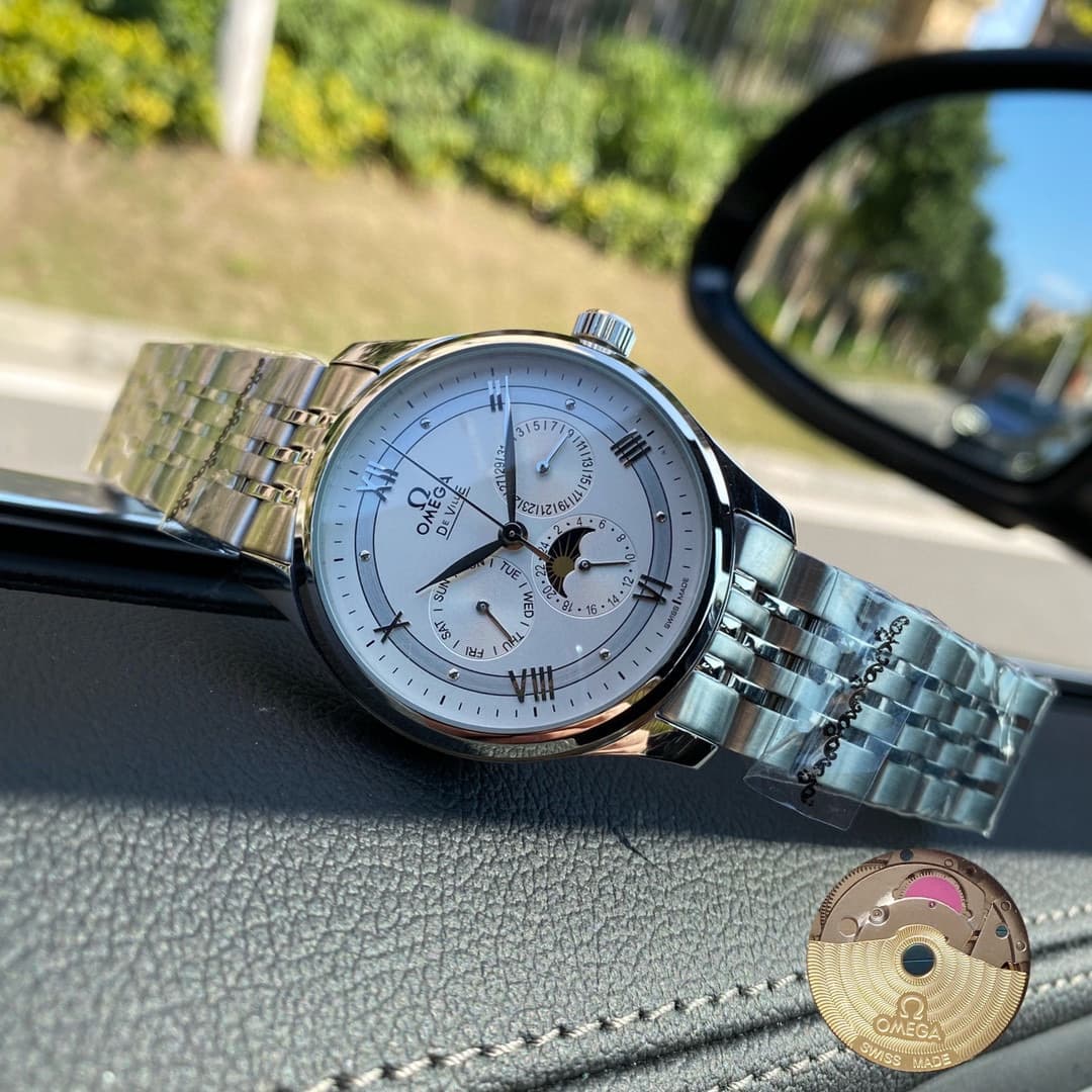 Omega White Watch
