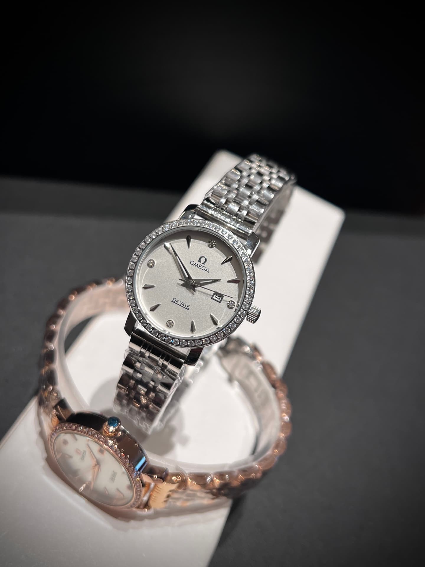 Omega White Watch